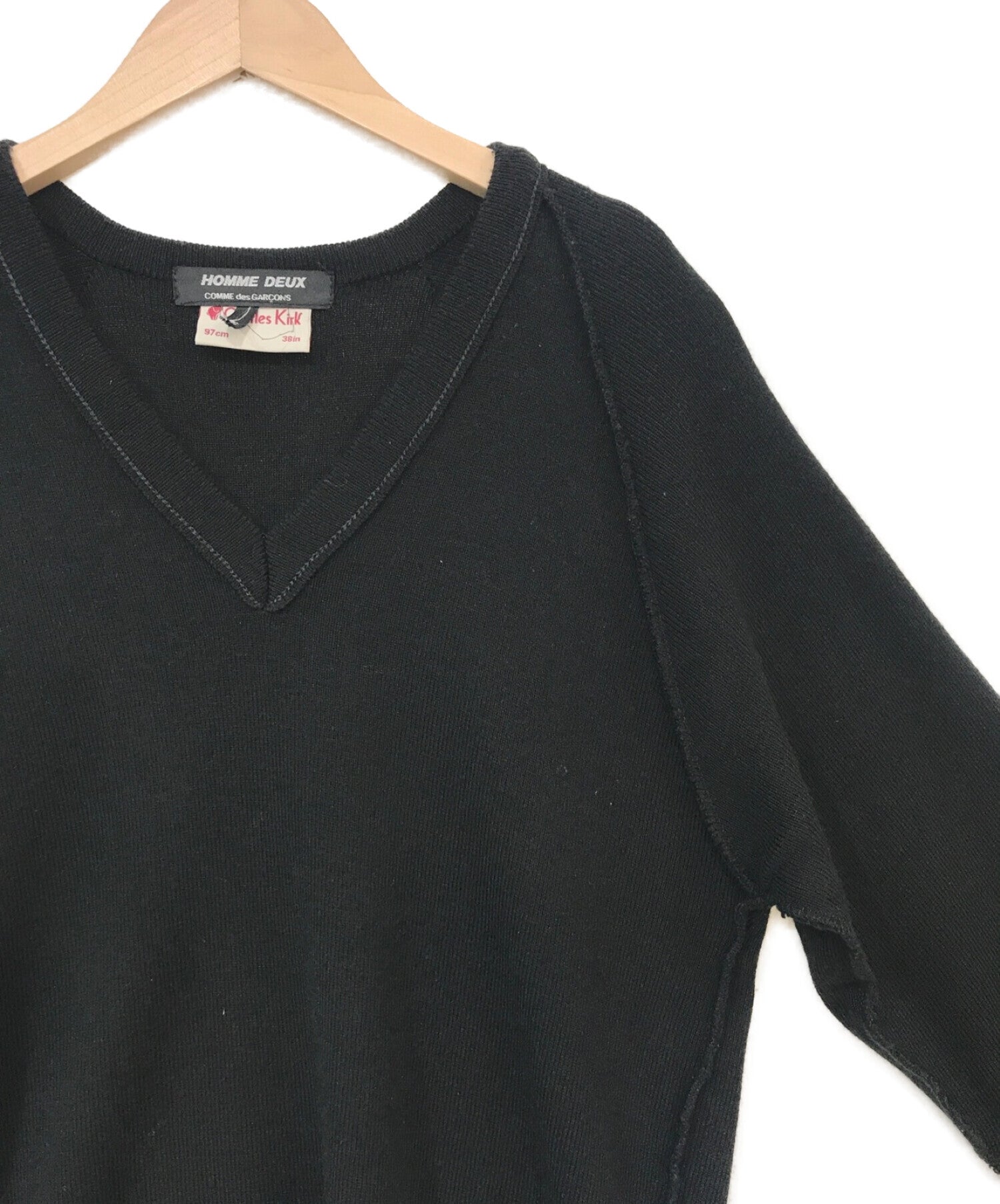 COMME des GARCONS HOMME DEUX CHARLES KNITV-neck knit DC-N102