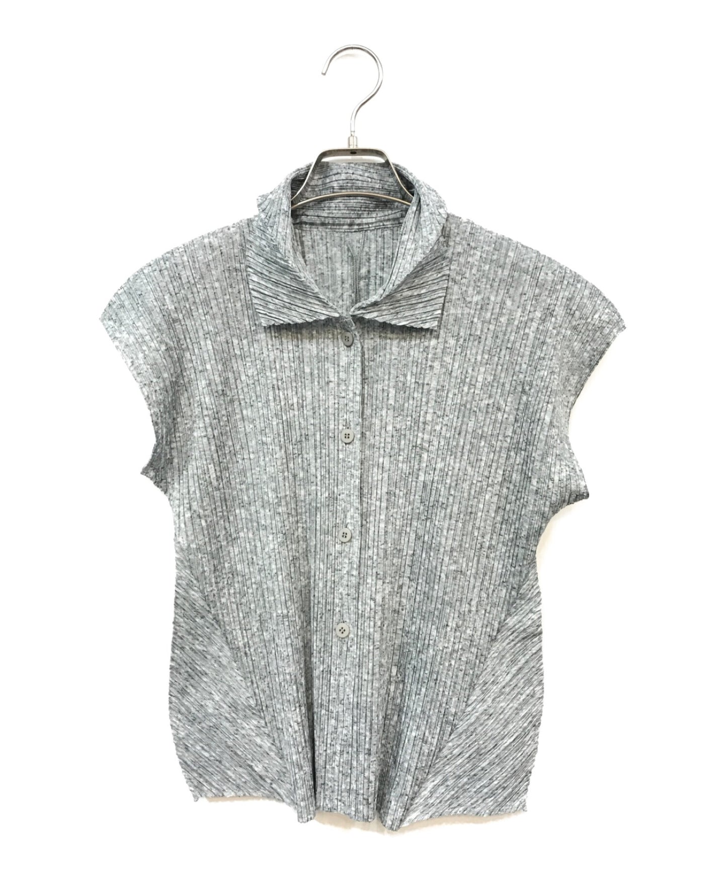 [Pre-owned] PLEATS PLEASE Pleated shirt blouse with all-over pattern PP51-JJ185