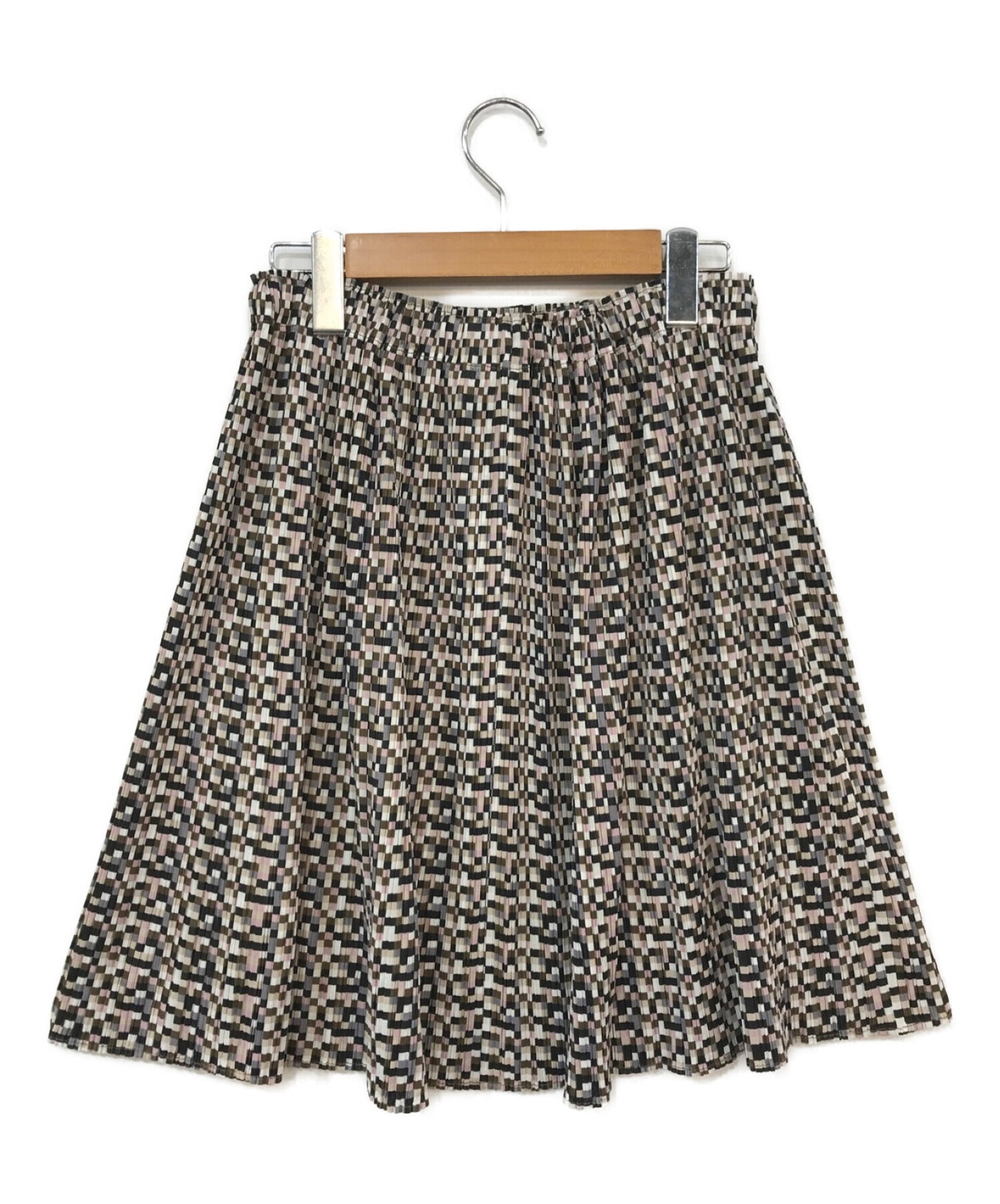[Pre-owned] PLEATS PLEASE Pleated skirt with block pattern PP33-JG616