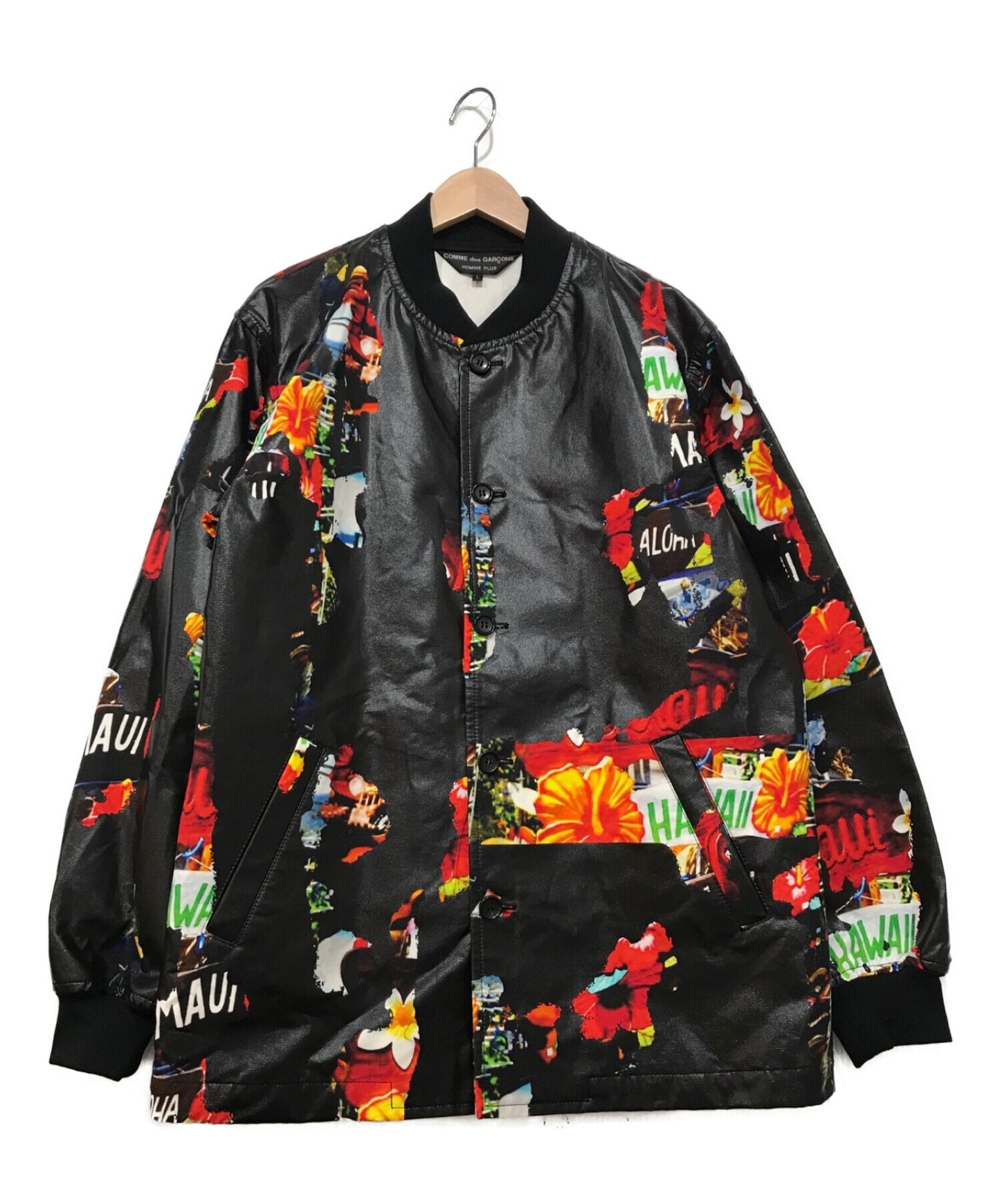 Comme des Garcons Homme Plus 고무 프린트 코치 재킷 PE-J079