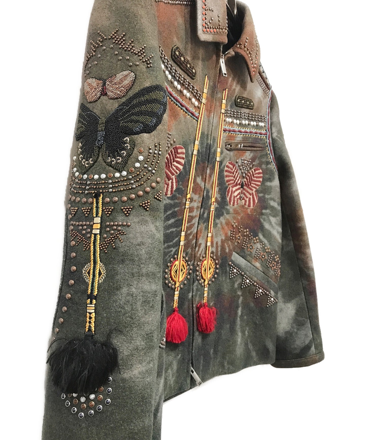 [Pre-owned] VALENTINO Butterfly Bead Embroidered Wool Melton Jacket LV0CI0723UD