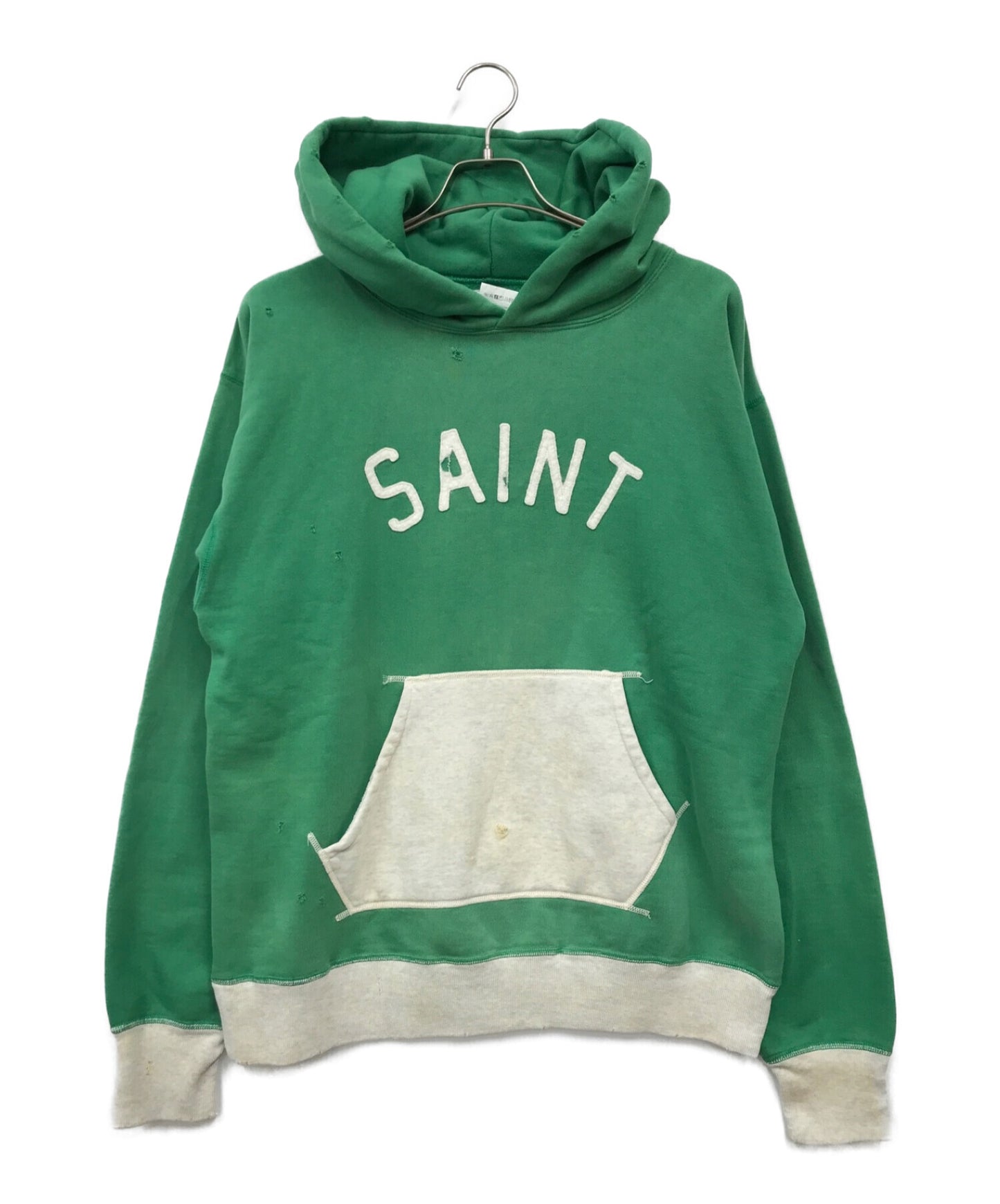 パーカーSaint Michael Hoodle GREENAFFlTTl 【L】美品 - パーカー