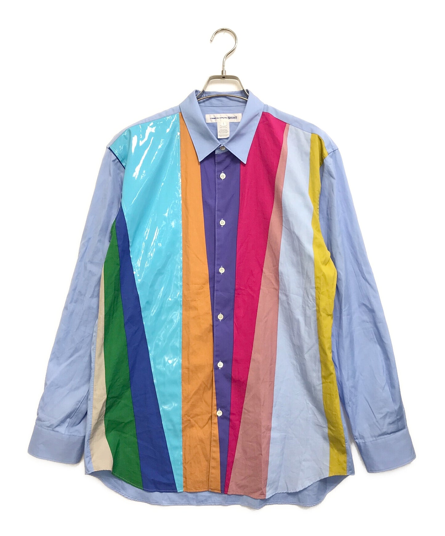 Comme des Garcons เสื้อเชิ้ตสี PU Multi-Color Block Shirt S28021
