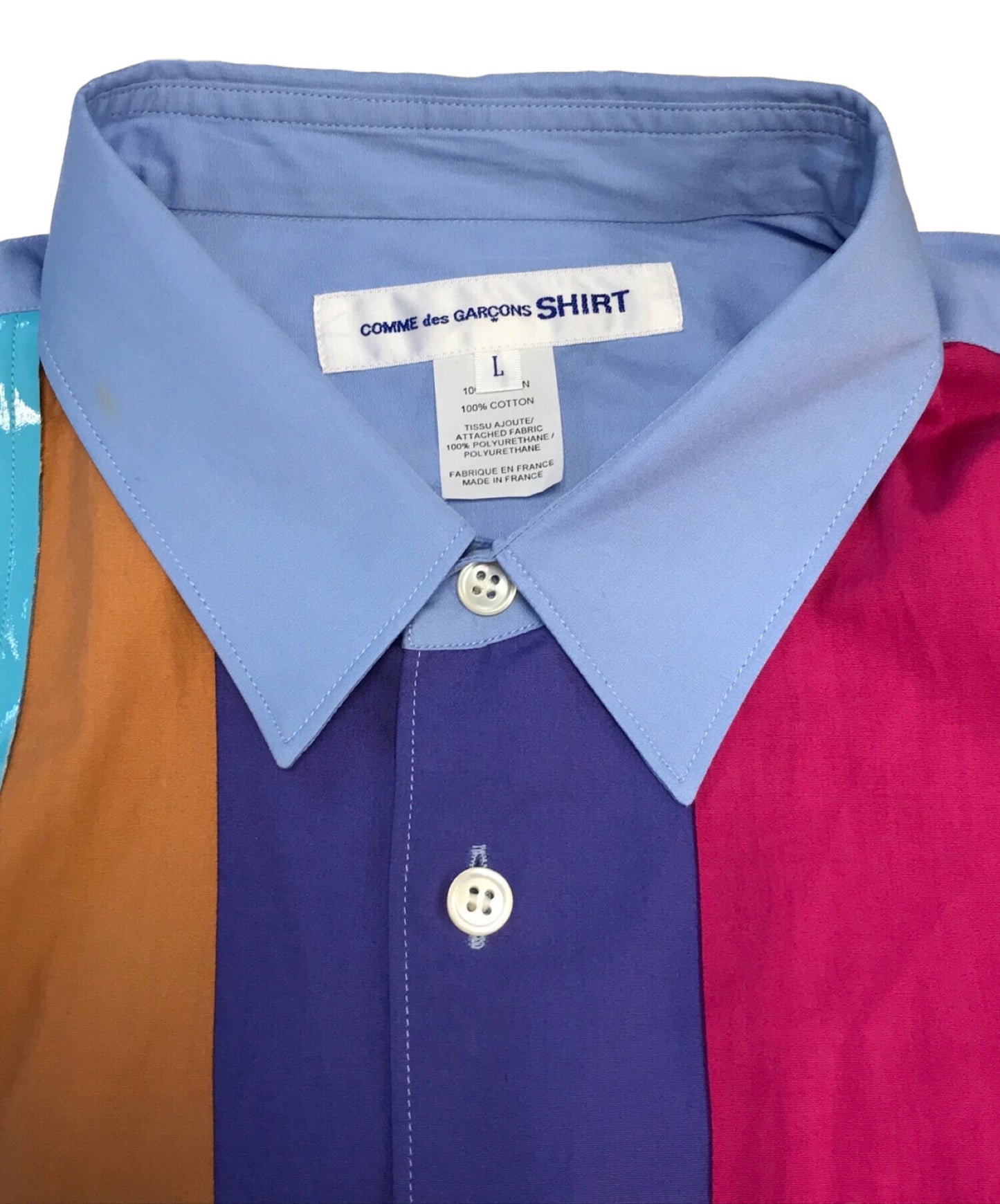 [Pre-owned] COMME des GARCONS SHIRT PU color multi-color block shirt S28021