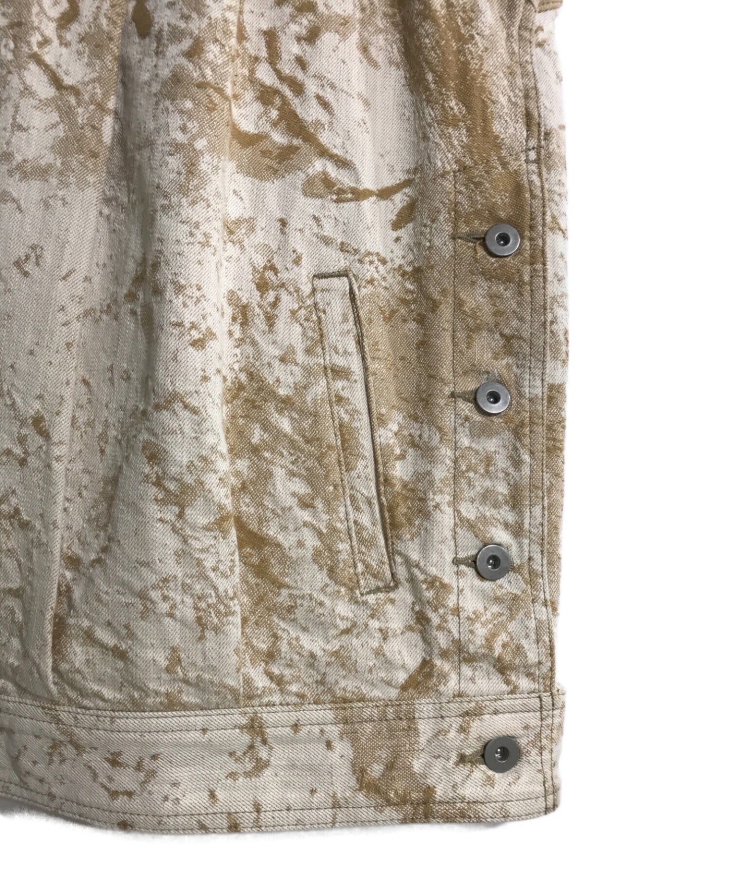 [Pre-owned] ISSEY MIYAKE Collar Gathered Pullover Jacquard Denim Top IM79FJ525