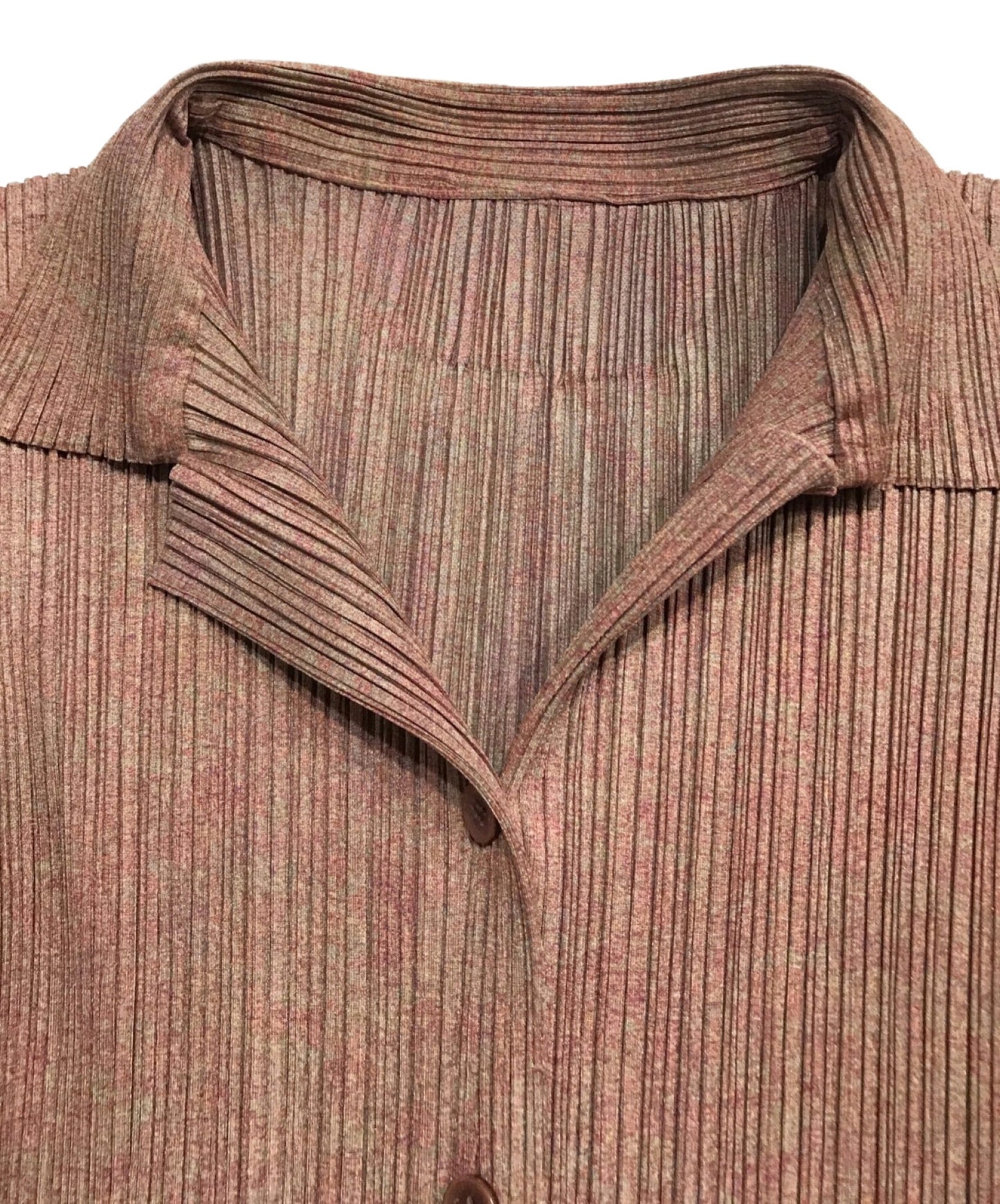[Pre-owned] PLEATS PLEASE Pleated cardigan with melange pattern PP89-JK724