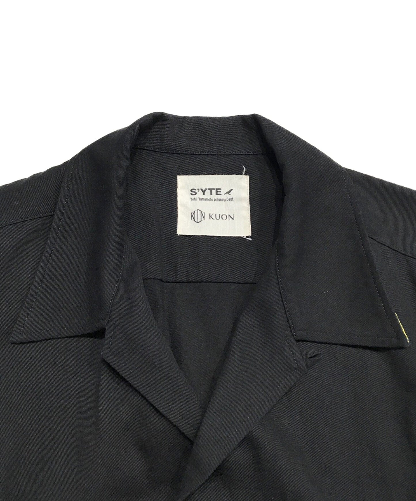 s'yte×kuon棉质斜纹斜纹格子侧百褶衬衫夹克UM-B67-038