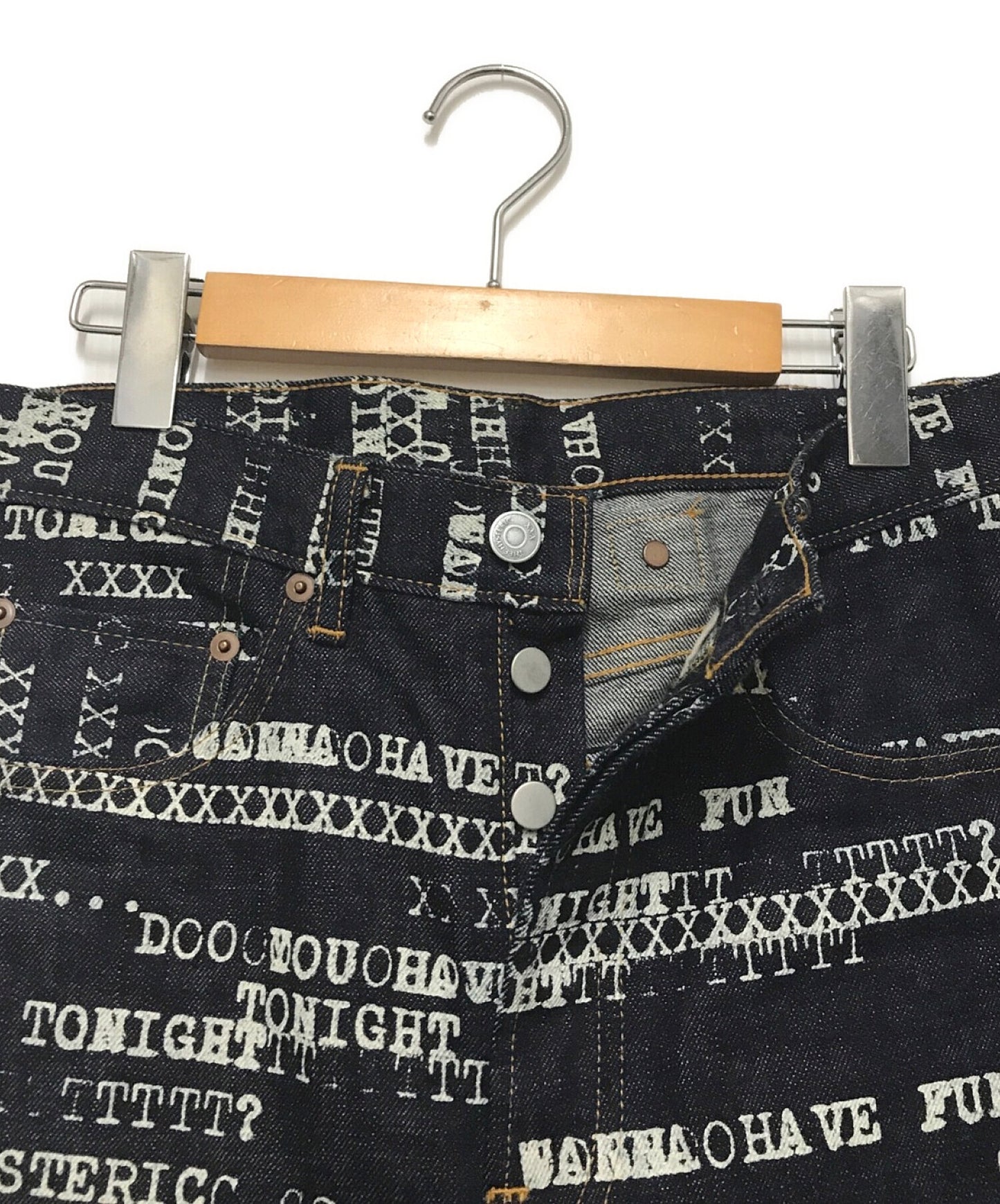 [Pre-owned] Thee Hysteric XXX HAVE FUN TYPE LOGO pattern 60'S XX denim straight pants 06221AP03