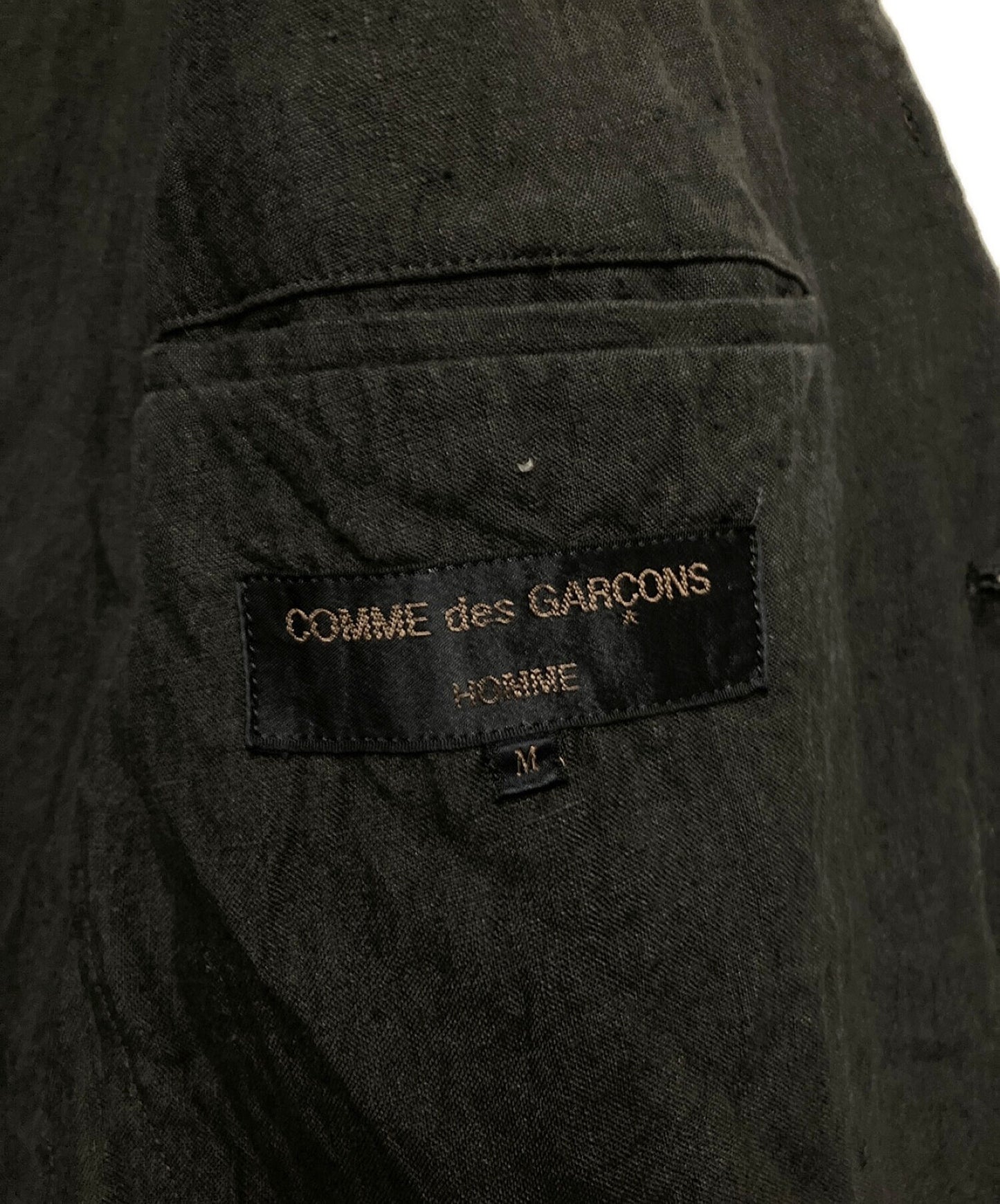 COMME DES GARCONS HOMME旧] 90年代3B亚麻量身定制的外套 /开关的亚麻裁缝夹克HJ-02013M AD1994