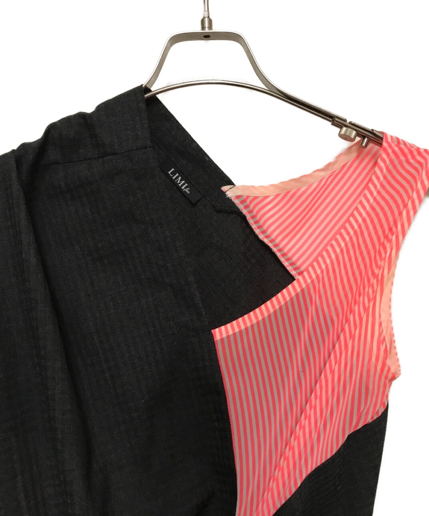 Limi Feu Stripe-Switched Shadow Check Sleeveless Dress Lu-D09-101