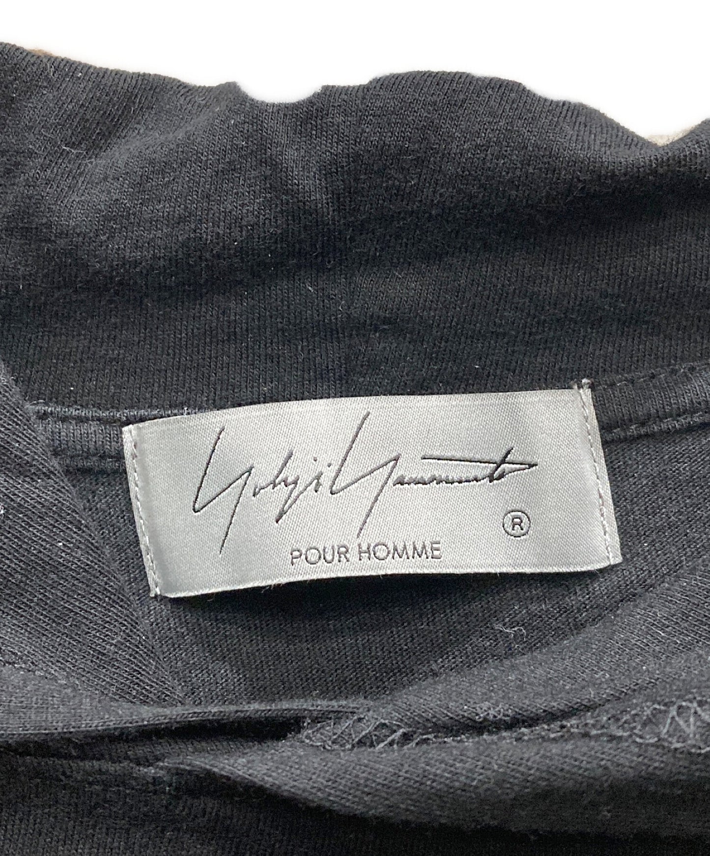 Yohji Yamamoto Pour Homme Plain Stitch签名印刷连帽衫HZ-T65-994