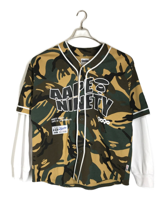 [Pre-owned] 9090×AAPE BY A BATHING APE layered baseball shirt