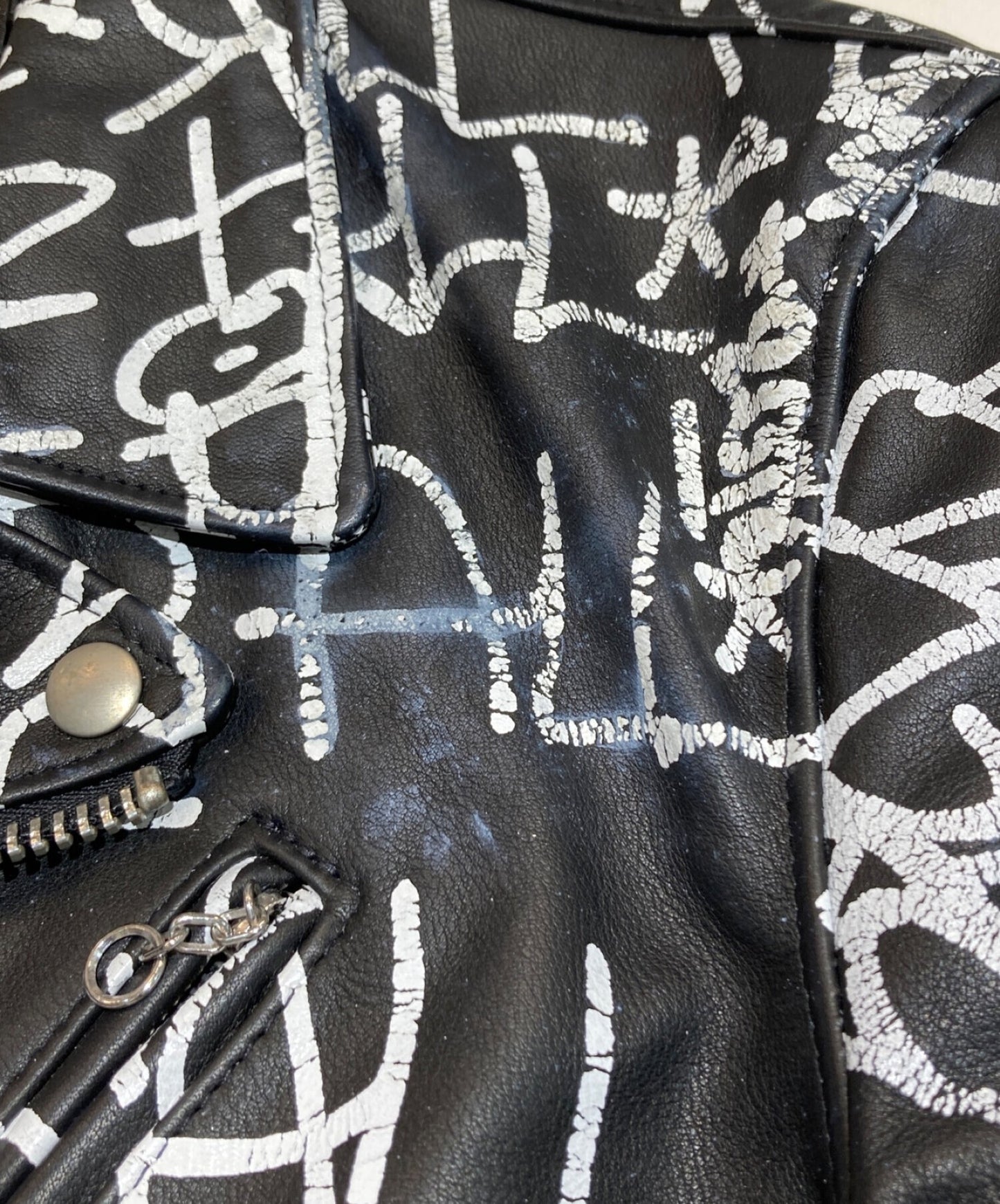 [Pre-owned] Supreme × Comme des Garcons × Schott 18AW Comme des Garcons SHIRT Schott Painted Perfecto Leather Jacket Collaboration Leather Riders Jacket J46F8