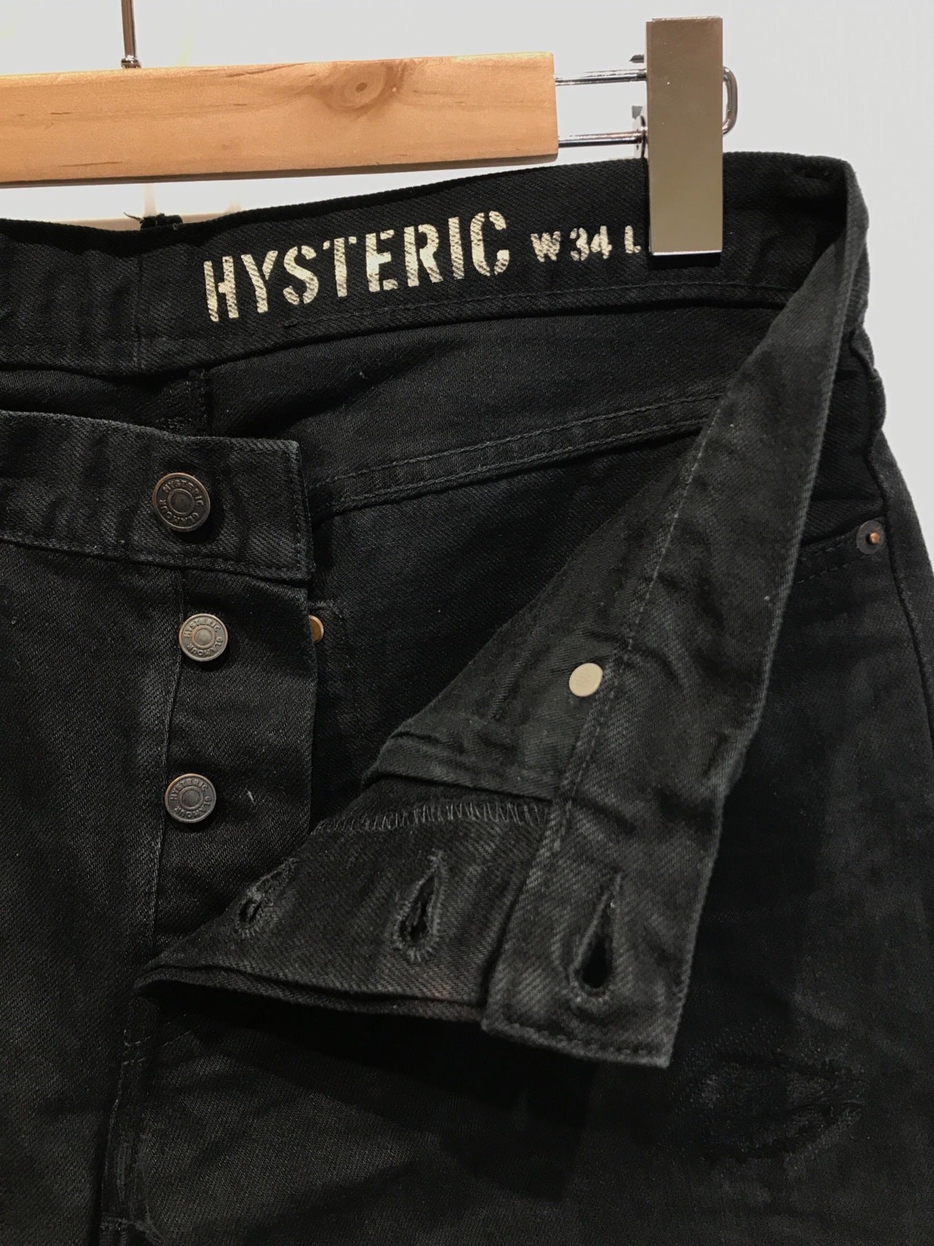 Hysteric Glamour Studded black denim pants 0243AP16 | Archive Factory