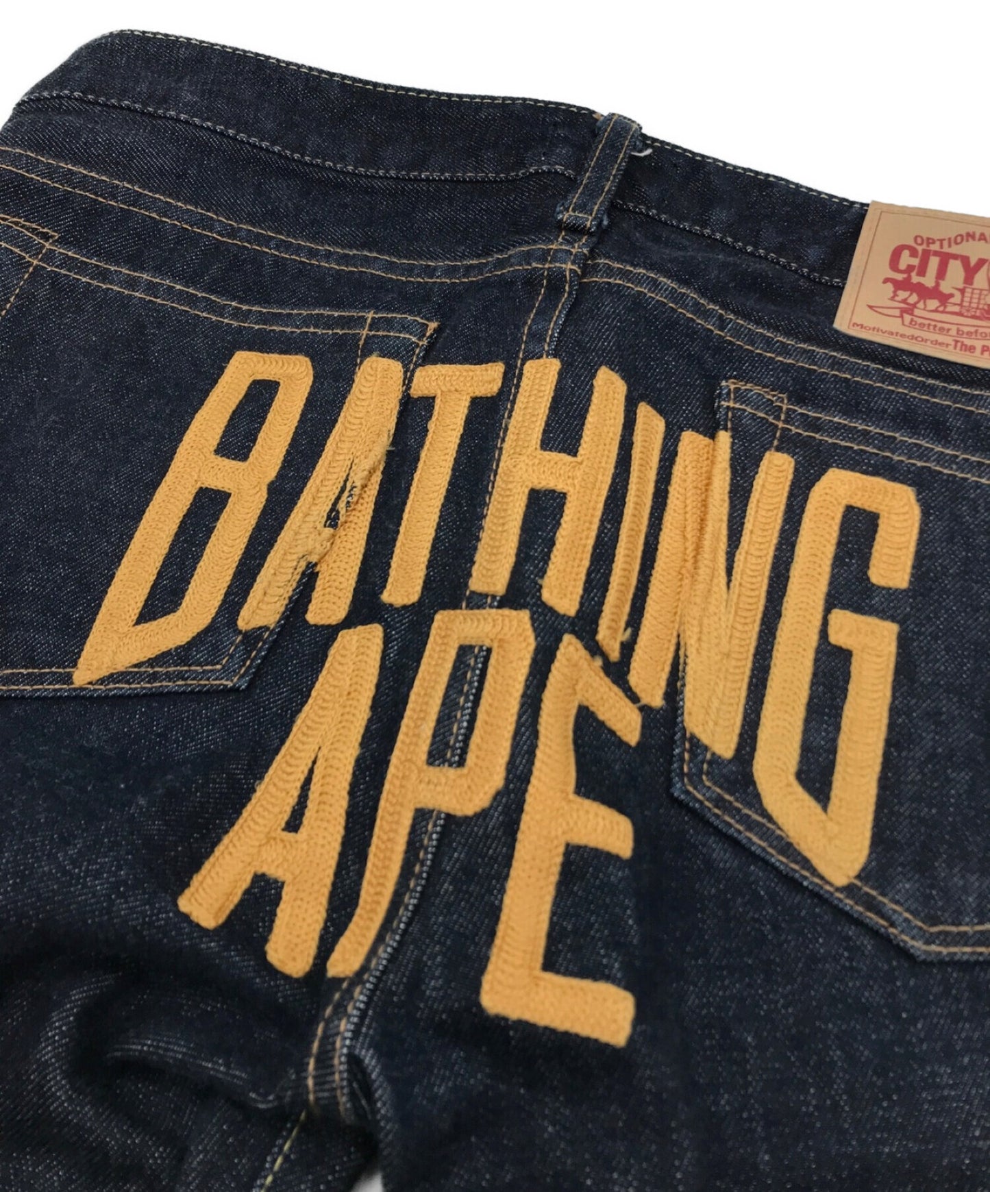 [Pre-owned] A BATHING APE Back Embroidered Denim Pants