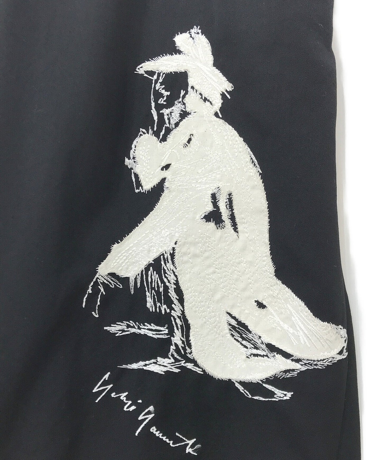 Yohji Yamamoto Pour Homme墨水繪畫刺繡褲子HN-P91-102
