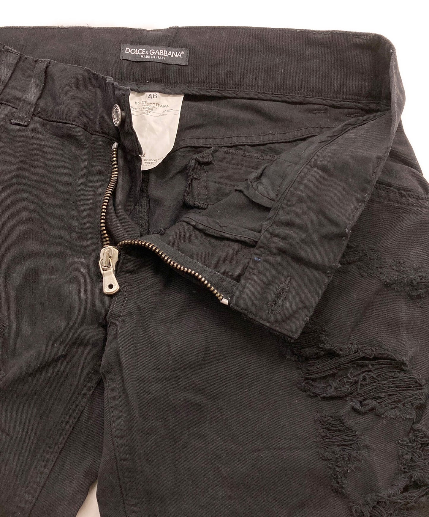 [Pre-owned] DOLCE & GABBANA Crushed black denim pants