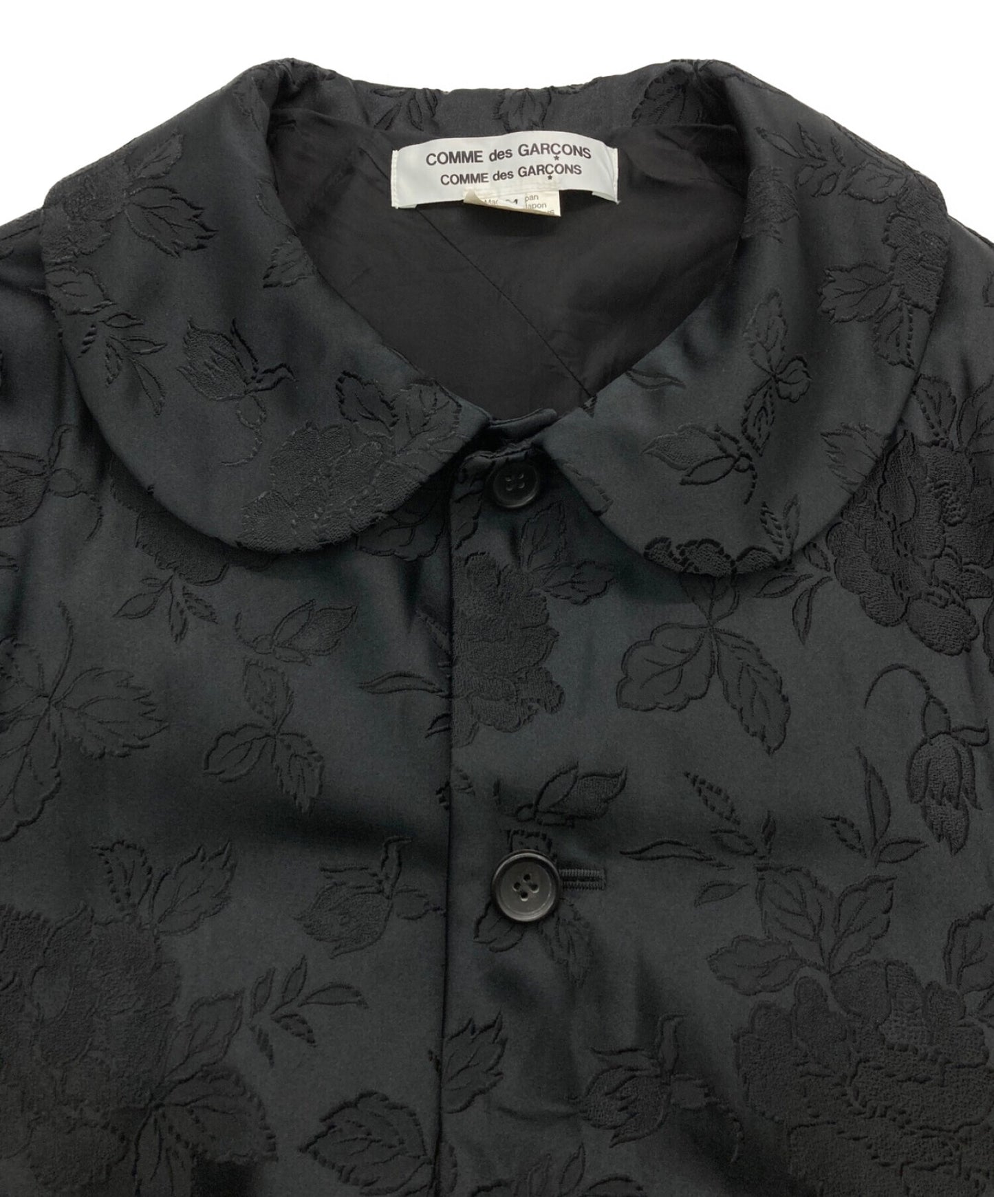 [Pre-owned] COMME des GARCONS COMME des GARCONS Round collar coat with rose embroidery RE-C002