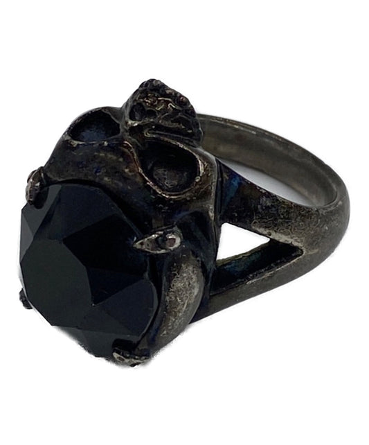 [Pre-owned] NUMBER (N)INE Black coated skull ring S06-NA003