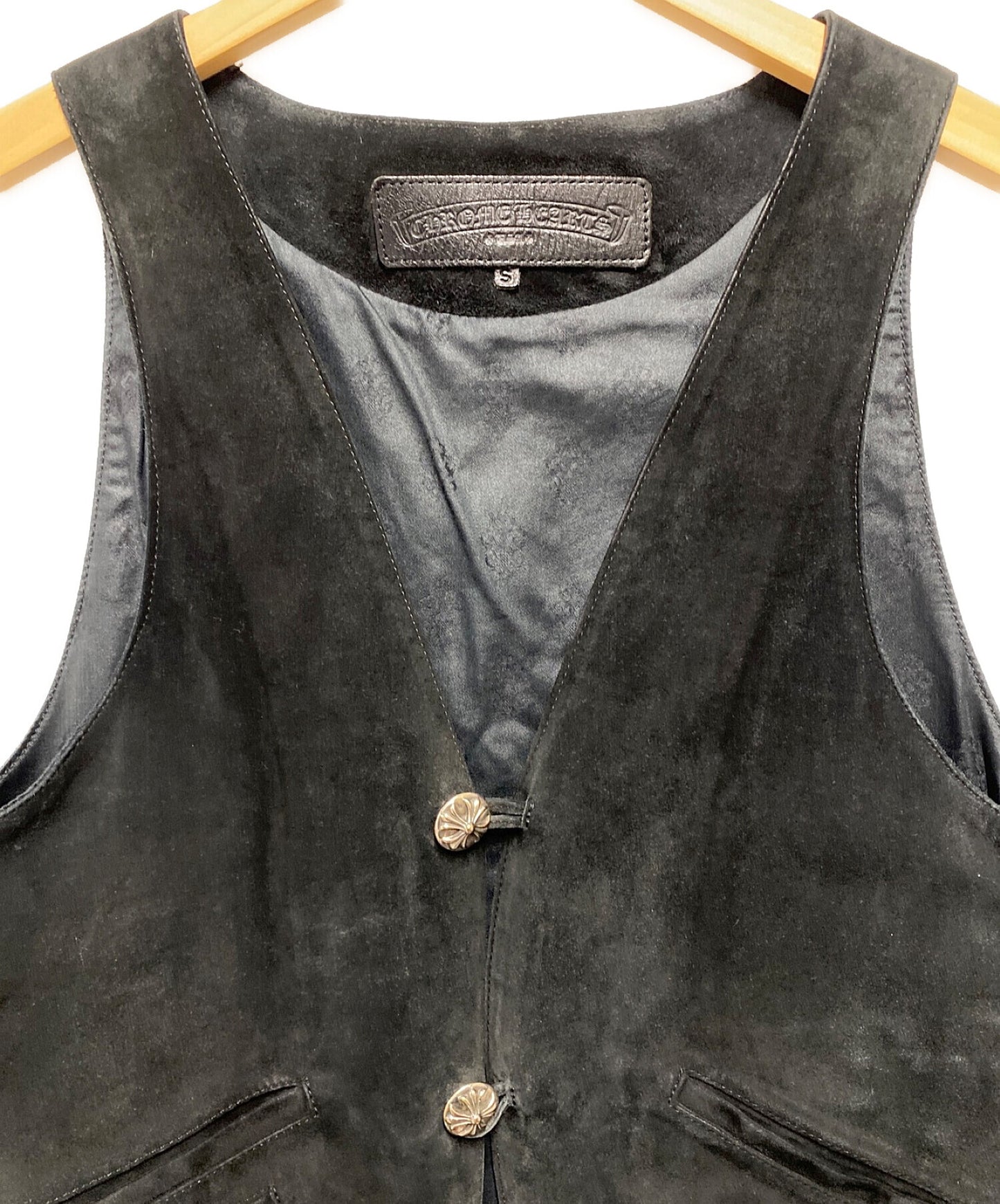 [Pre-owned] CHROME HEARTS Cross-ball button suede vest 2216-304-2001