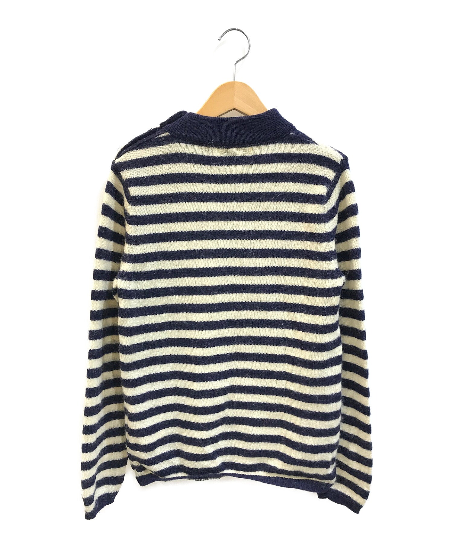 ROBE DE CHAMBRE COMME DES GARCONS [OLD] Mohair Blend Shoulder Button Border  Knit RK-N036