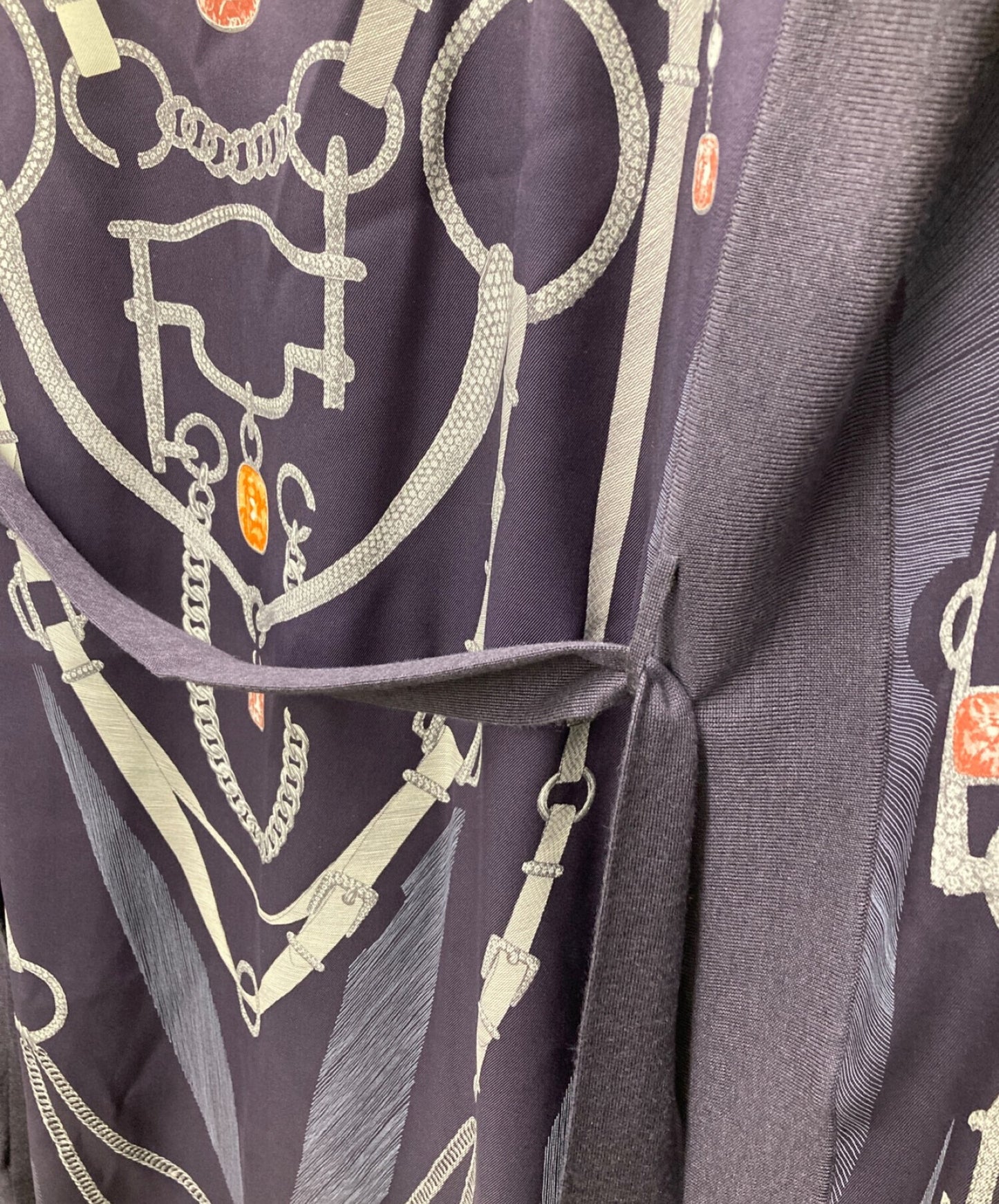 [Pre-owned] HERMES Twill Raine Long Cardigan 86-7710