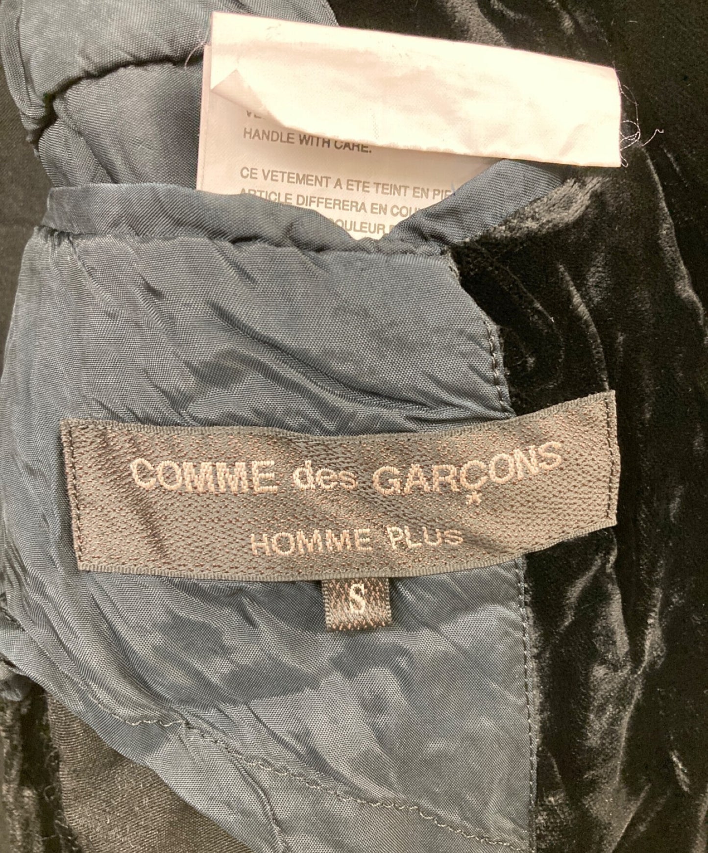 Comme des Garcons Homme Plus Ted的天鹅绒夹克/1B夹克PO-J083