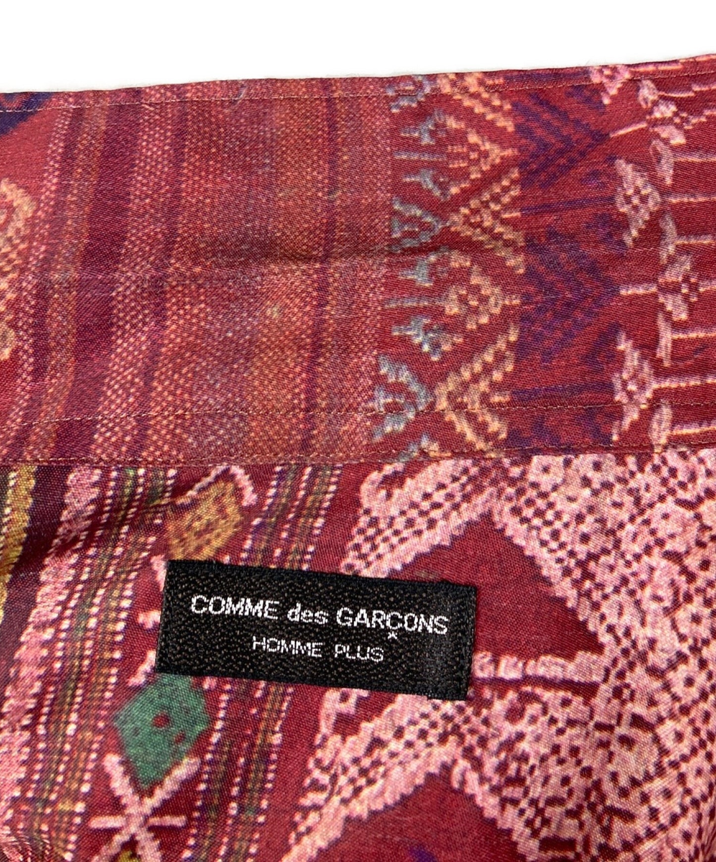 COMME DES GARCONS HOMME PLUS 92SS 민족 기간 민족 이동 인쇄 오픈 칼라 폴리 셔츠 PB-110230