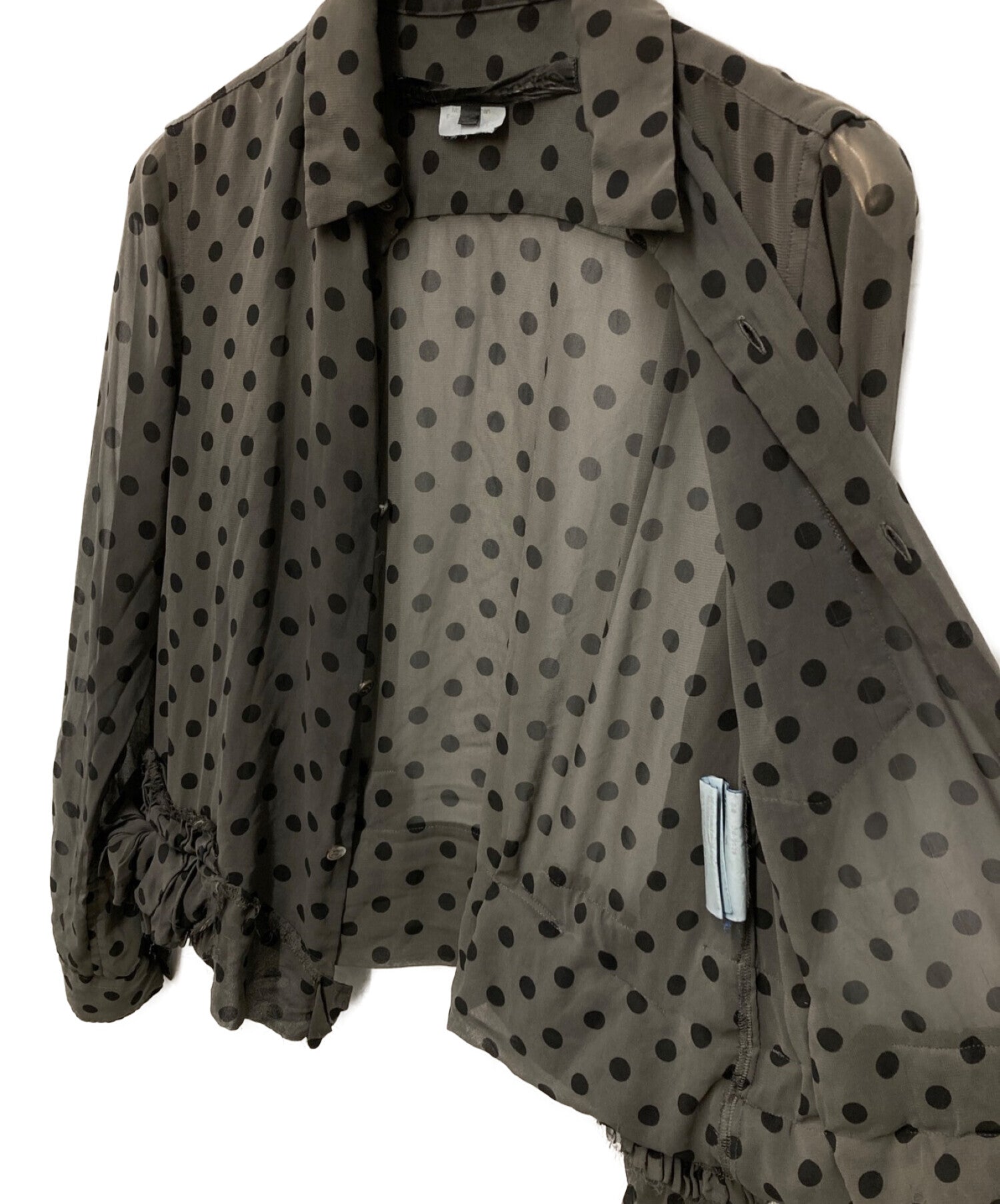 Comme des Garcons Dot Pattern rfuffle下擺裝飾襯衫AD2012 Archive GK-B039