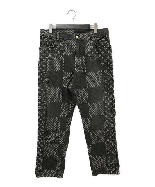 [Pre-owned] LOUIS VUITTON 20AW Giant Damier Waves MNGM Pants Giant Damier Waves Monogram Denim Pants HJD11WUZC