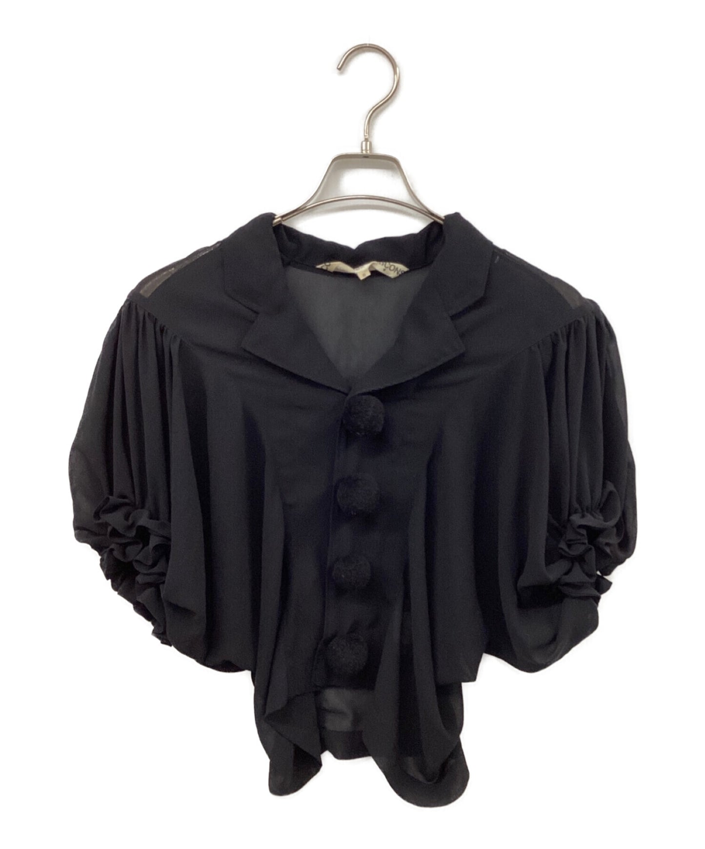 [Pre-owned] COMME des GARCONS 80's S/S gathered sheer blouse GB-11042S
