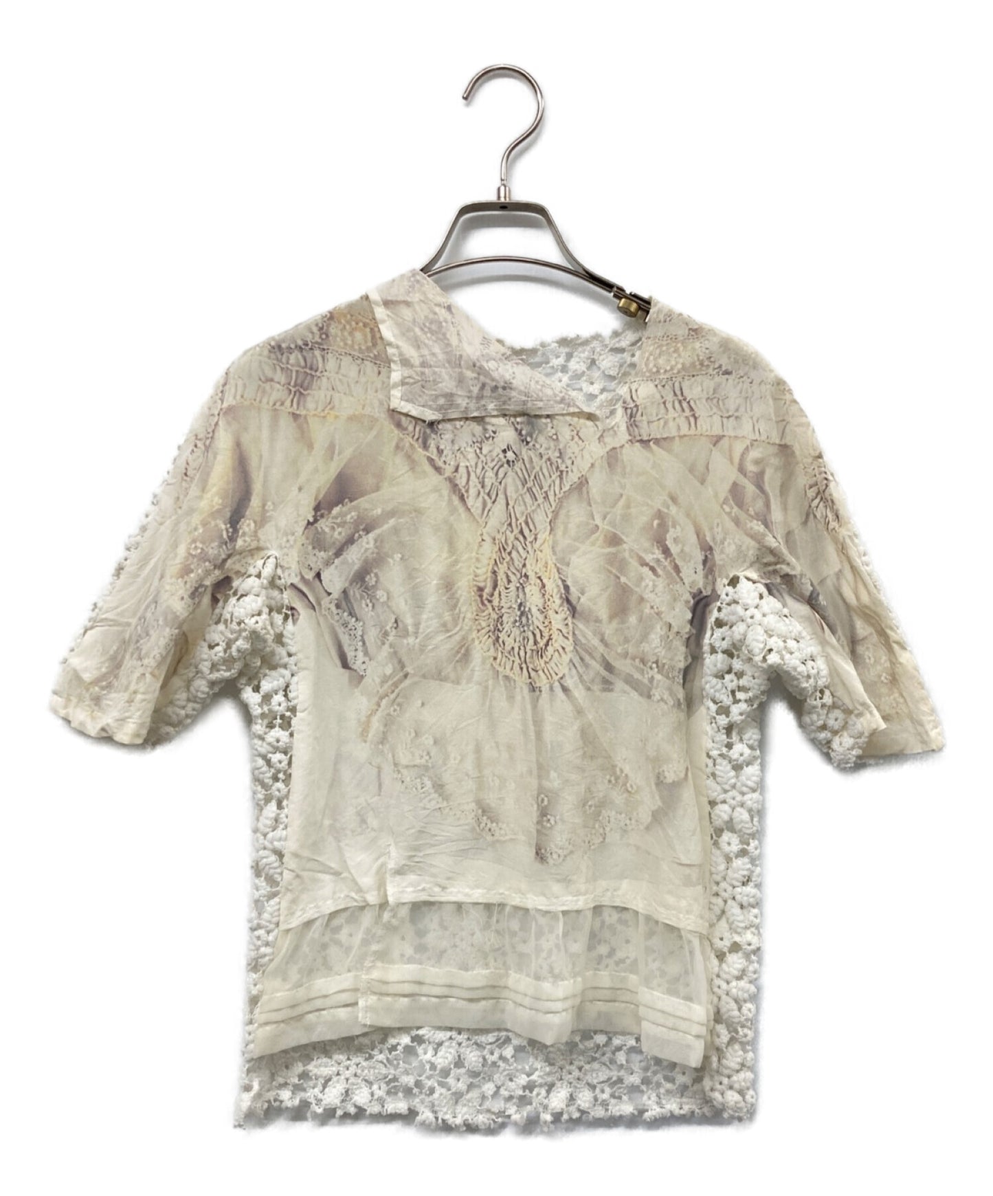 [Pre-owned] COMME des GARCONS 05AW Broken Bride period transfigured print switching blouse GP-B007