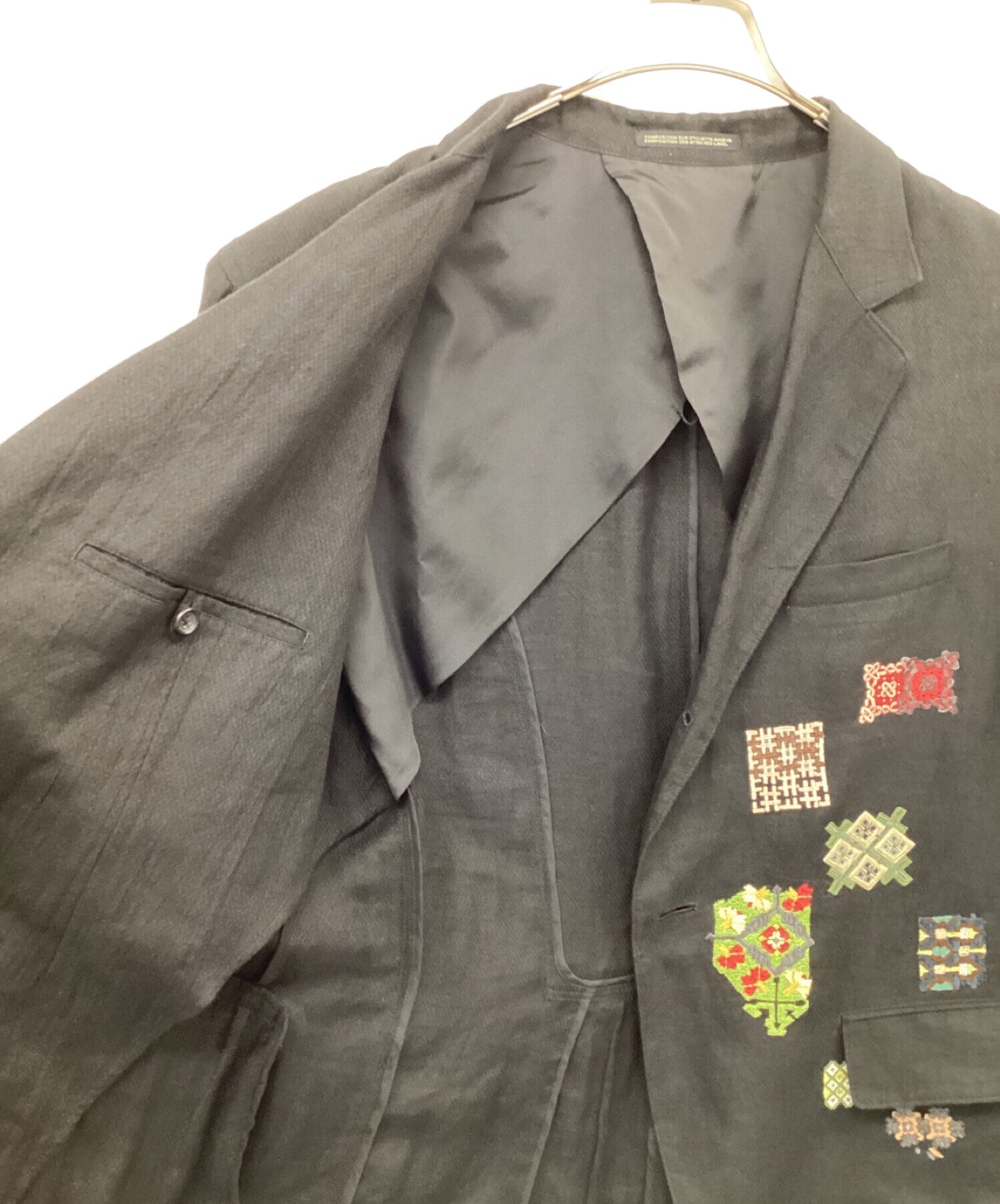 Yohji Yamamoto pour homme 11SS Linen Cotton Embroidered 2B Jacket Tailored  Jacket HO-J54-309