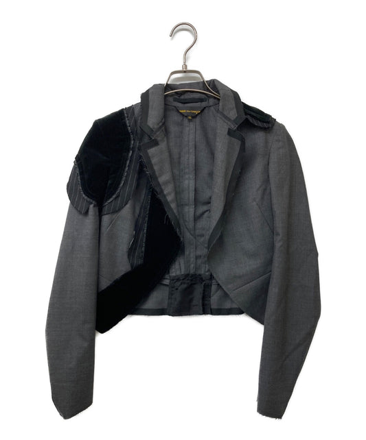 Comme des Garcons AD2009 패치 워크 다른 재료 스위치 / 디자인 재킷을 가진 짧은 재킷 /. GE-J038