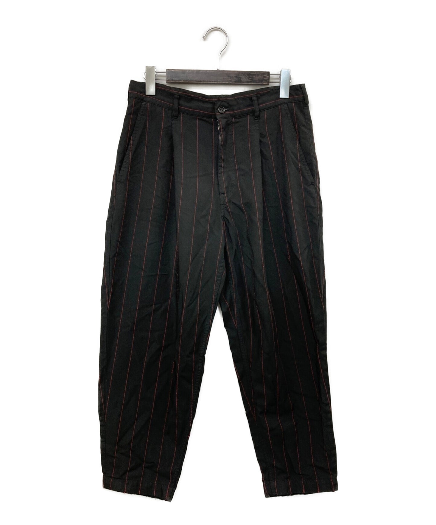 [Pre-owned] COMME des GARCONS HOMME DEUX 22SS Poly shrink-wrap striped tuck tapered pants DI-P030