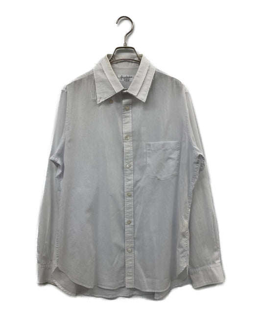 Yohji Yamamoto Pour Homme 13SS Cutaway Asymmetrical Buttons Down Shirt/เสื้อเชิ้ตแขนยาว HX-B21-044