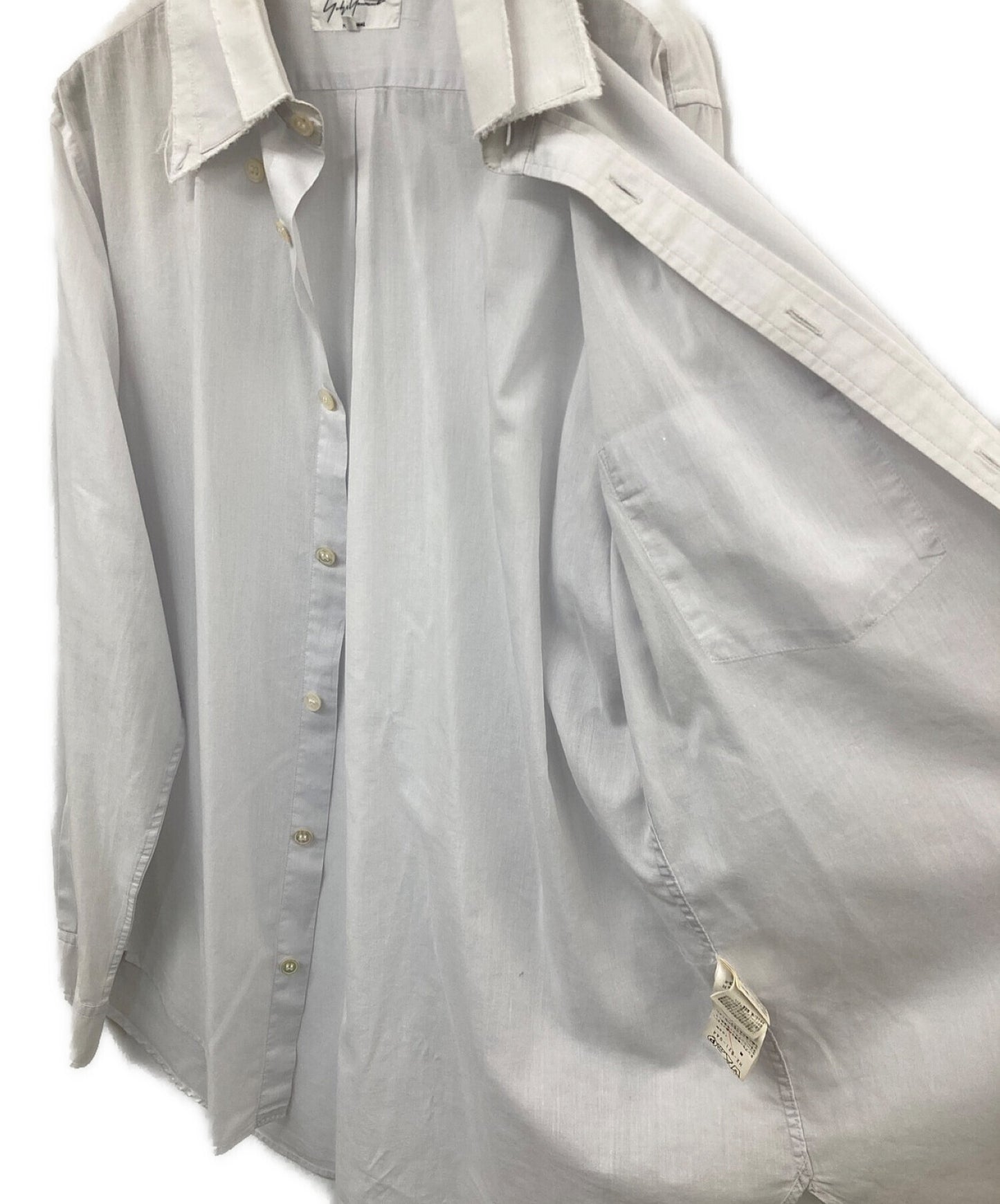 Yohji Yamamoto Pour Homme 13SS切割不对称的纽扣衬衫/长袖衬衫HX-B21-044
