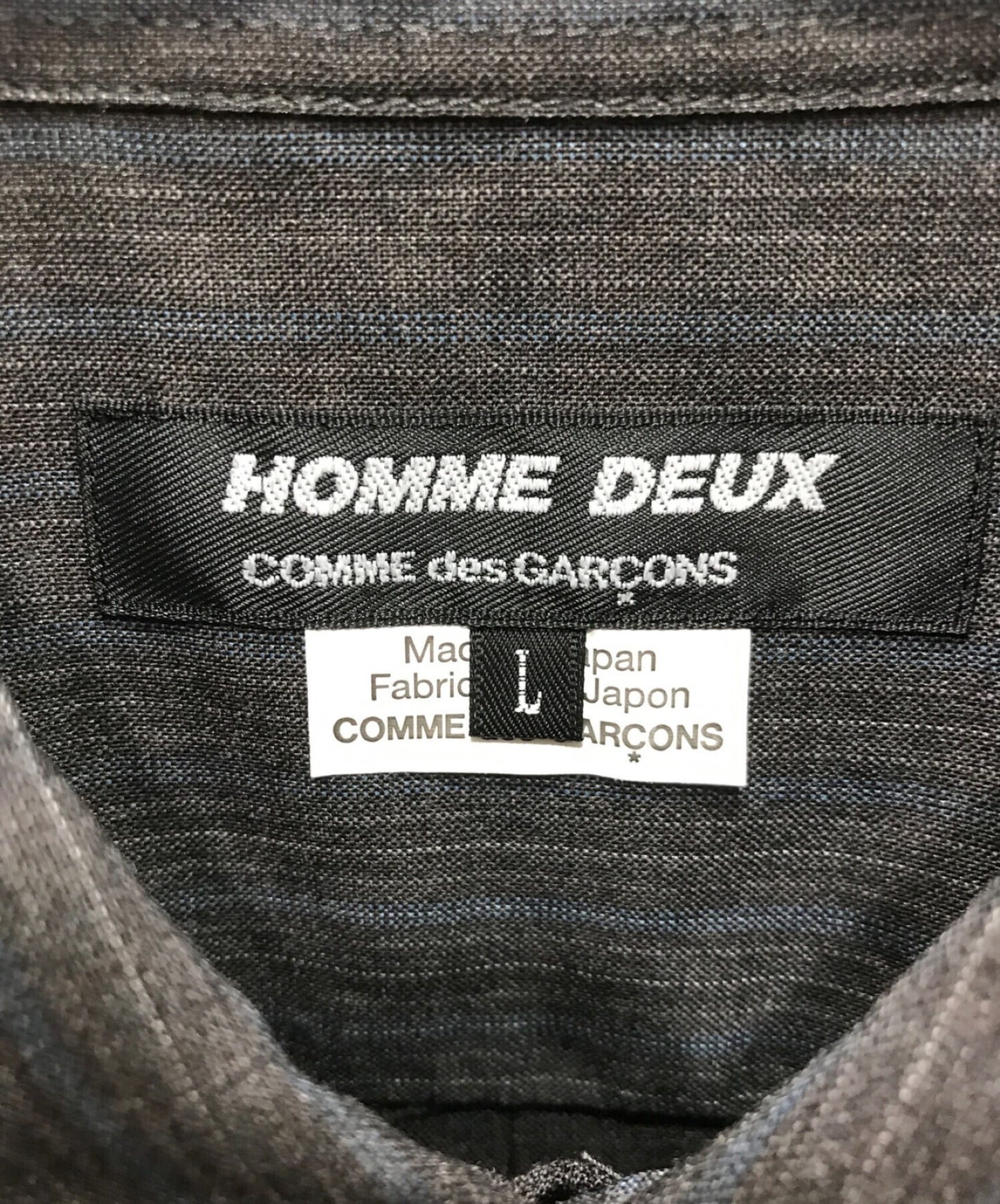 Comme des Garcons Homme Deux羊毛条纹衬衫DB-B039
