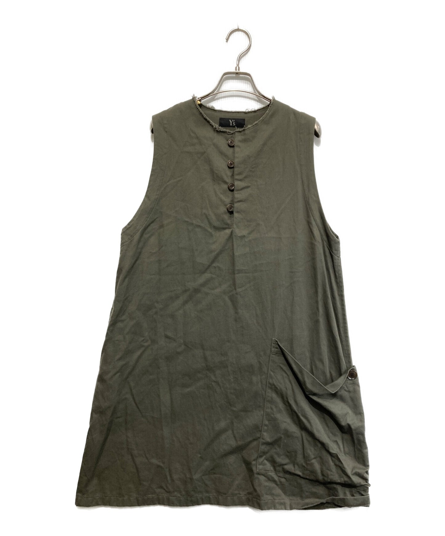 [Pre-owned] Y's COTTON TWILL LONG POCKET ONE-PIECE/Sleeveless dress/shirt/blouse YN-D82-002