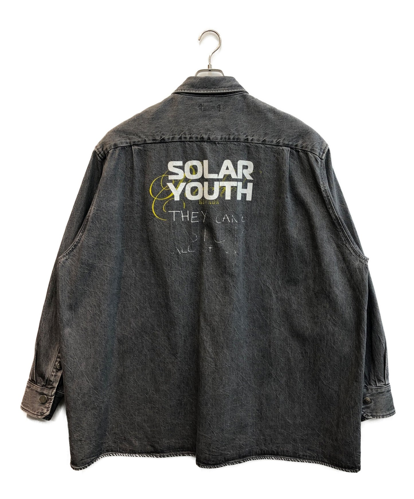 [Pre-owned] RAF SIMONS 20AW BIG FIT DENIM SHIRT BLACK With ZIPPED POCKET