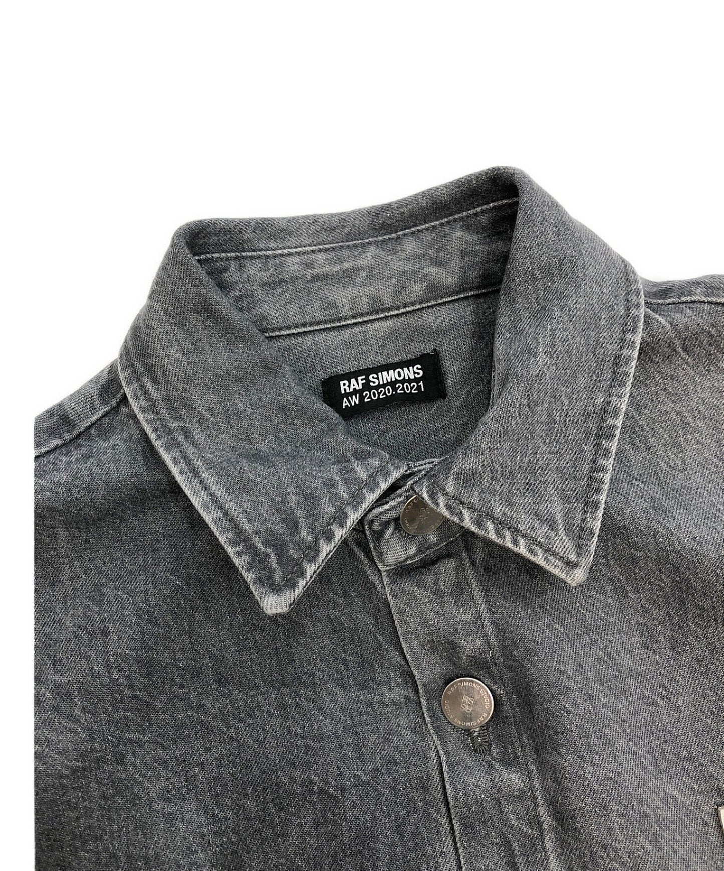 [Pre-owned] RAF SIMONS 20AW BIG FIT DENIM SHIRT BLACK With ZIPPED POCKET