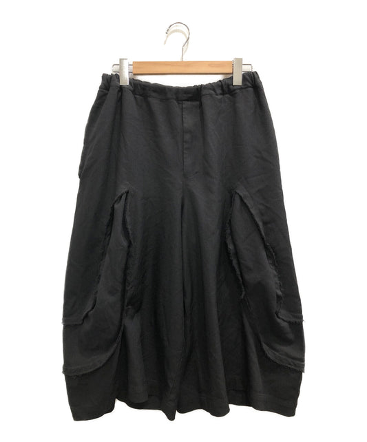 Black Comme des Garcons ดัดแปลงกางเกงกว้างที่เสียหาย 1A-P001