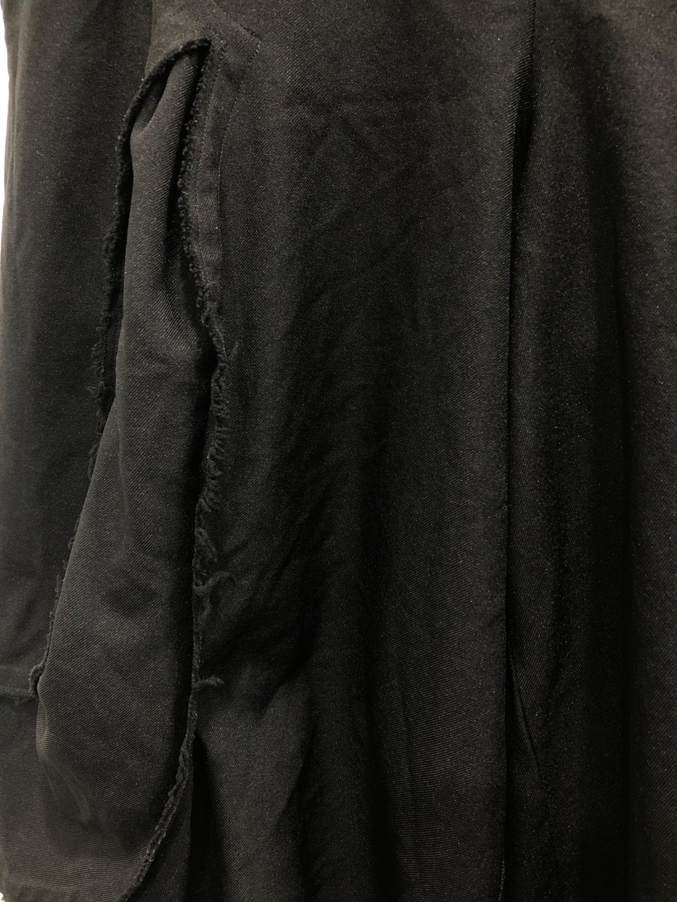 黑色COMME DES GARCONS修飾受損的寬褲1A-P001