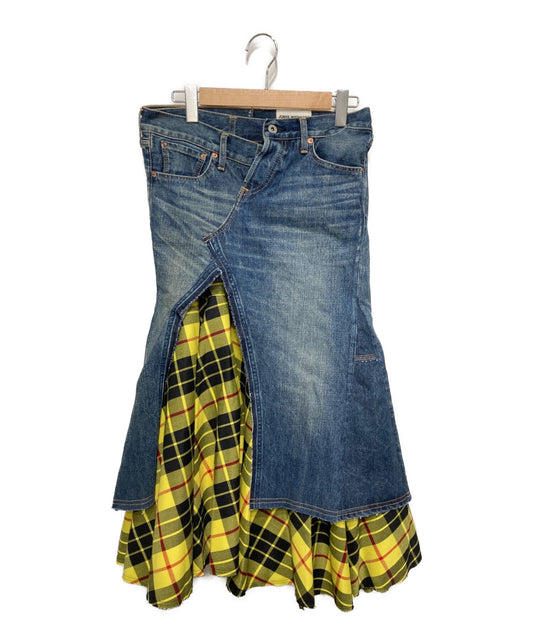 [Pre-owned] JUNYA WATANABE COMME des GARCONS Reconstructed Denim Check Skirt XE-X012