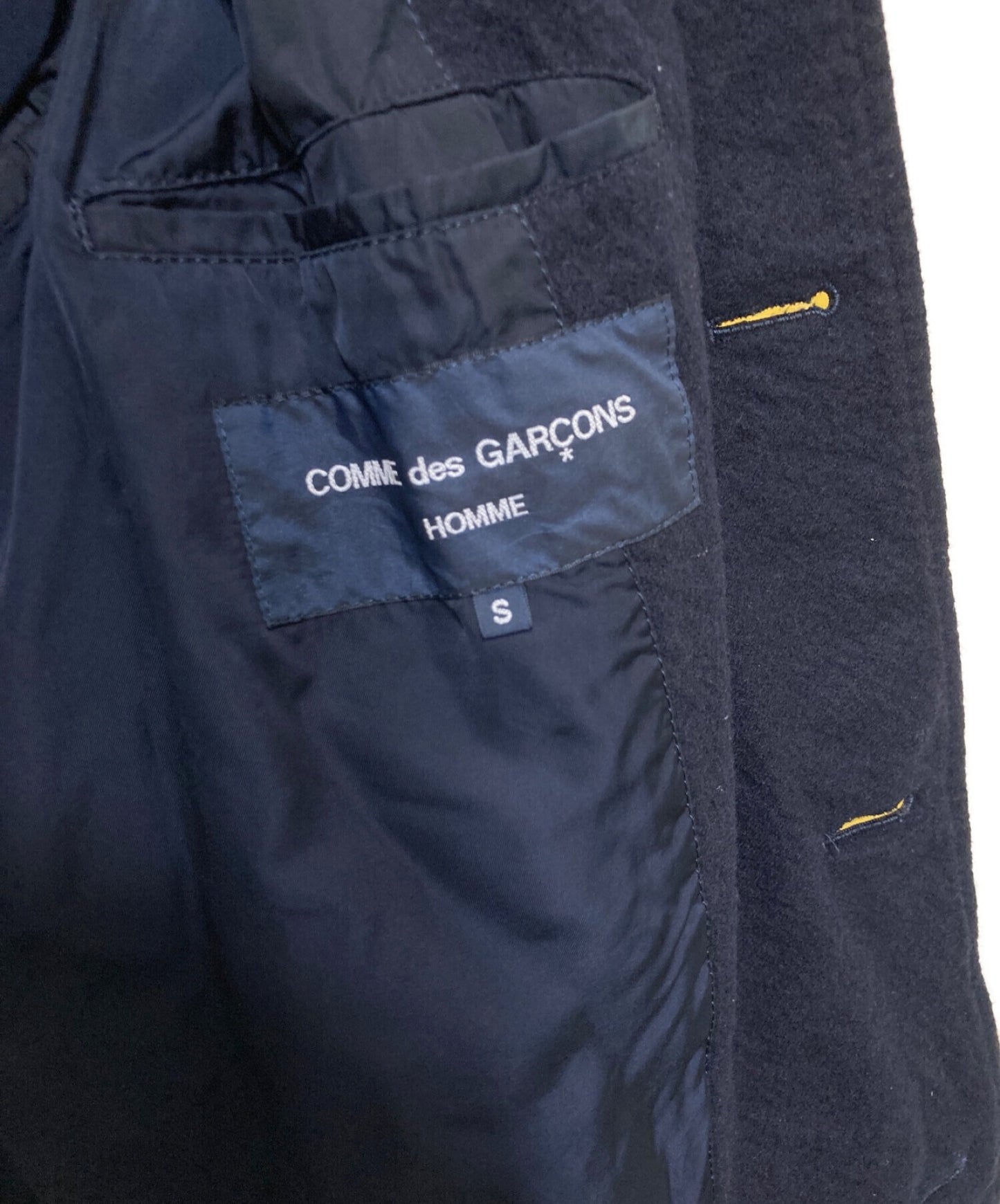 [Pre-owned] COMME des GARCONS HOMME Woolen Shrinkable Stencil Collar Coat HN-C010