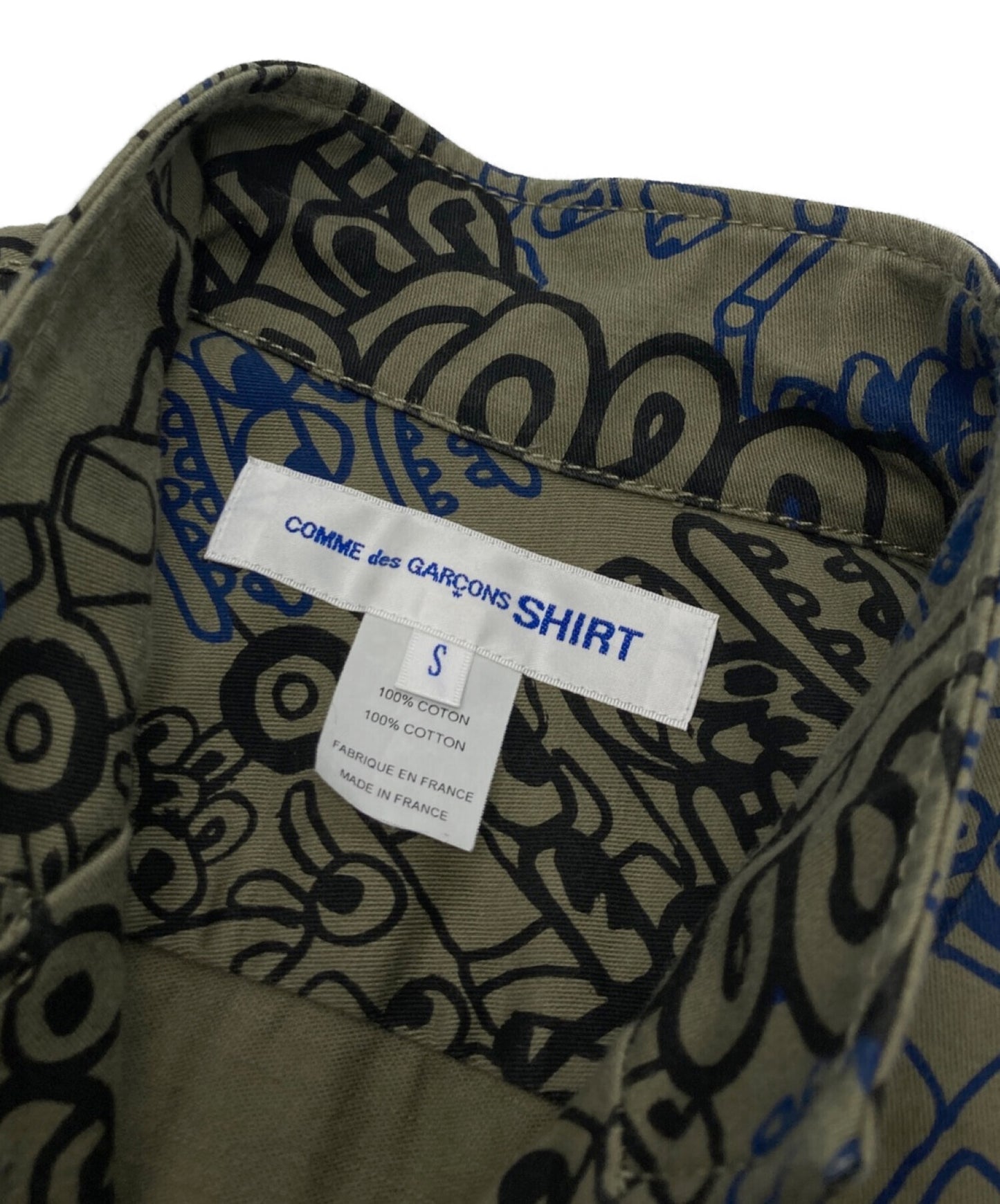 [Pre-owned] COMME des GARCONS SHIRT S/S shirt with all-over pattern S25070