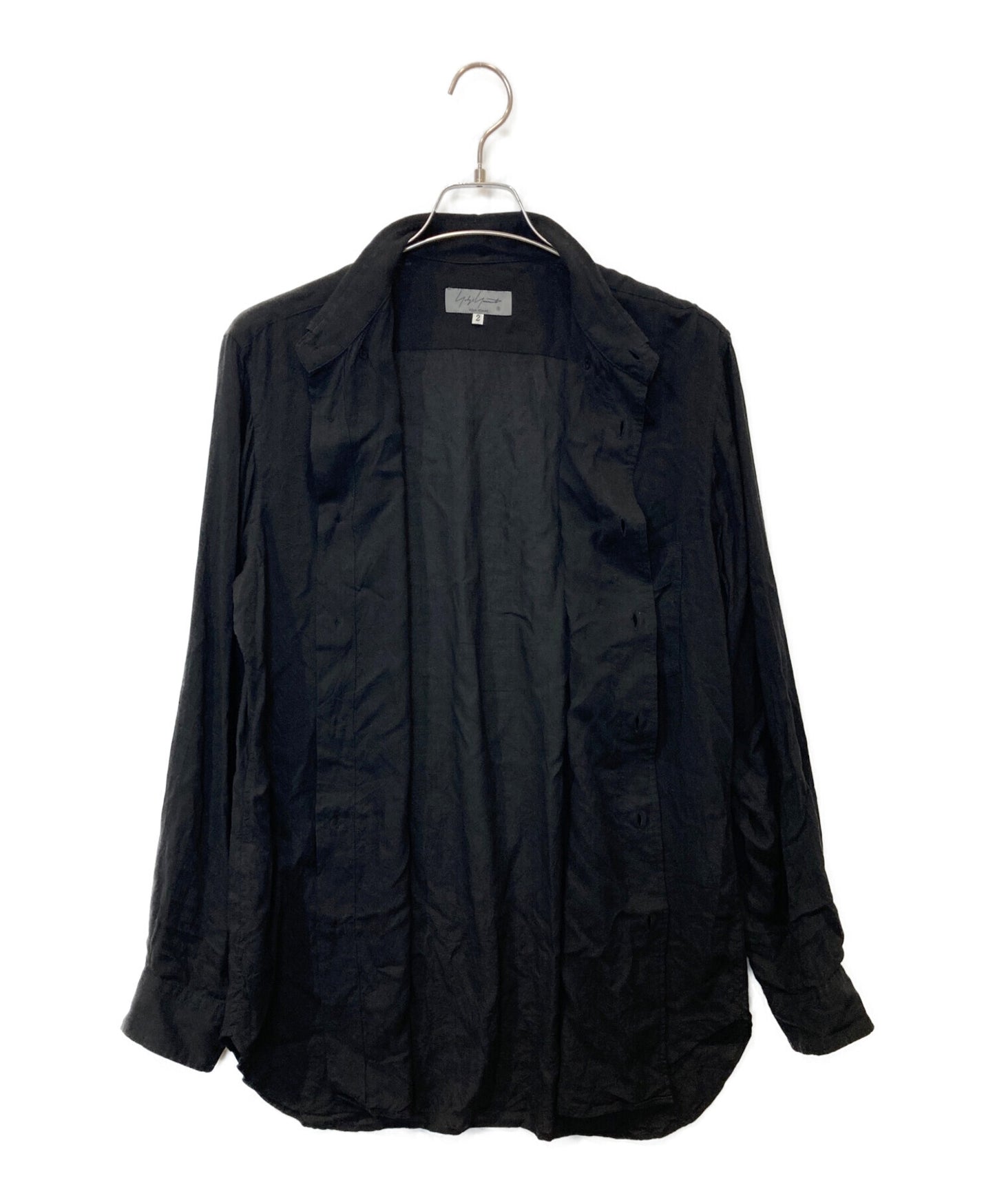 Yohji Yamamoto Pour Homme เสื้อเชิ้ตพร้อมคอปก HX-B16-201