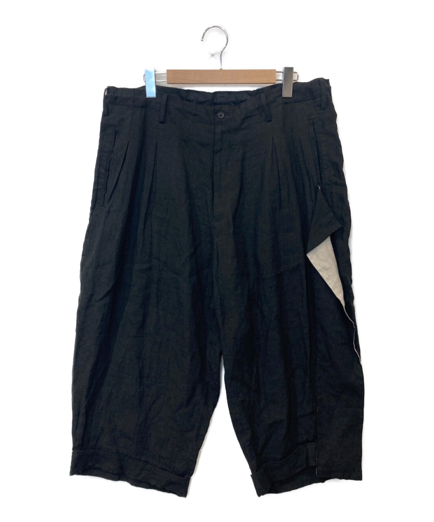 Yohji Yamamoto比利时亚麻毛绒袖口裤/双面亚麻厨师裤子HG-P29-304