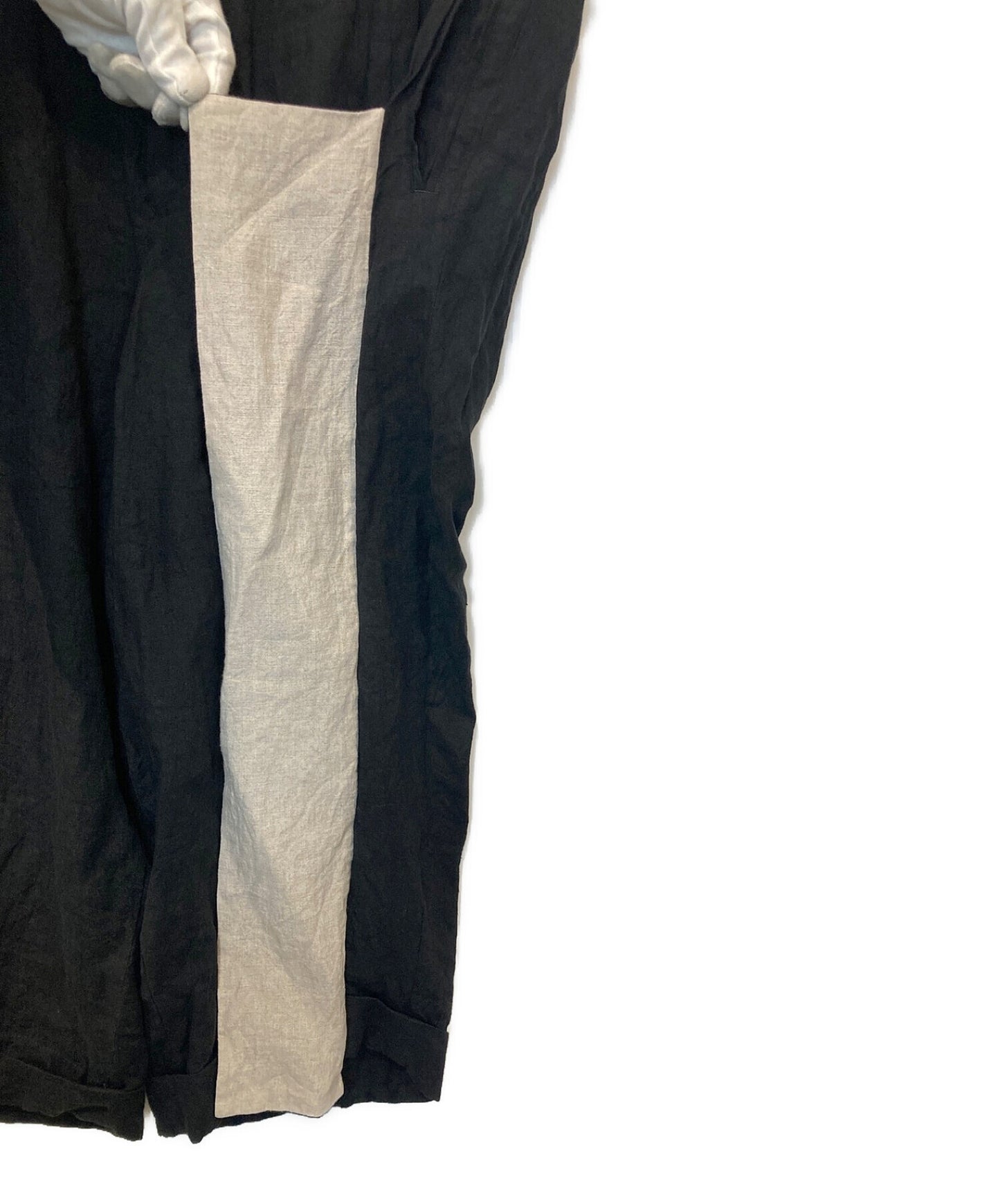 Yohji Yamamoto比利時亞麻毛絨袖口褲/雙面亞麻廚師褲子HG-P29-304