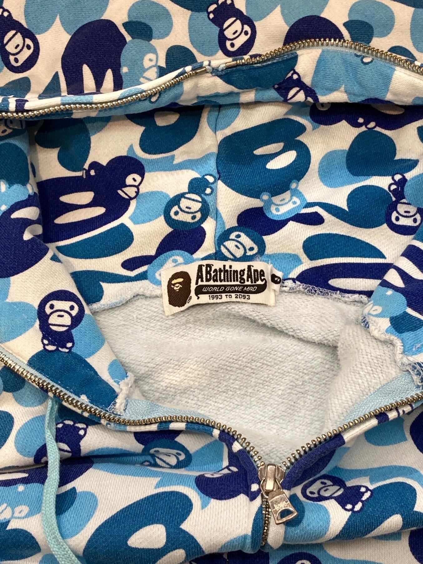 [Pre-owned] A BATHING APE Milo Blue Camo Full Zip Hoodie 1860-115-028